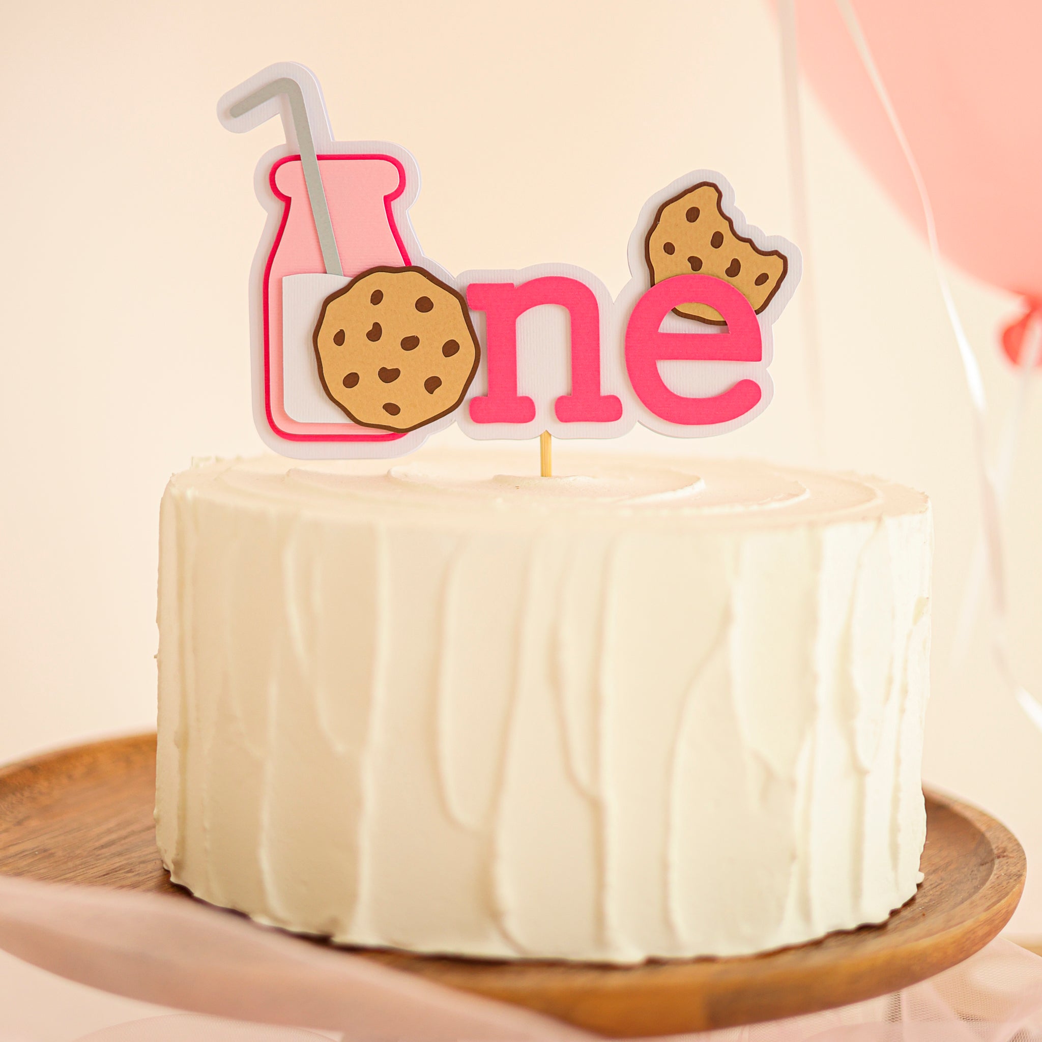 One Sweet Girl Cake Topper, Milk & Cookies Party Decorations 