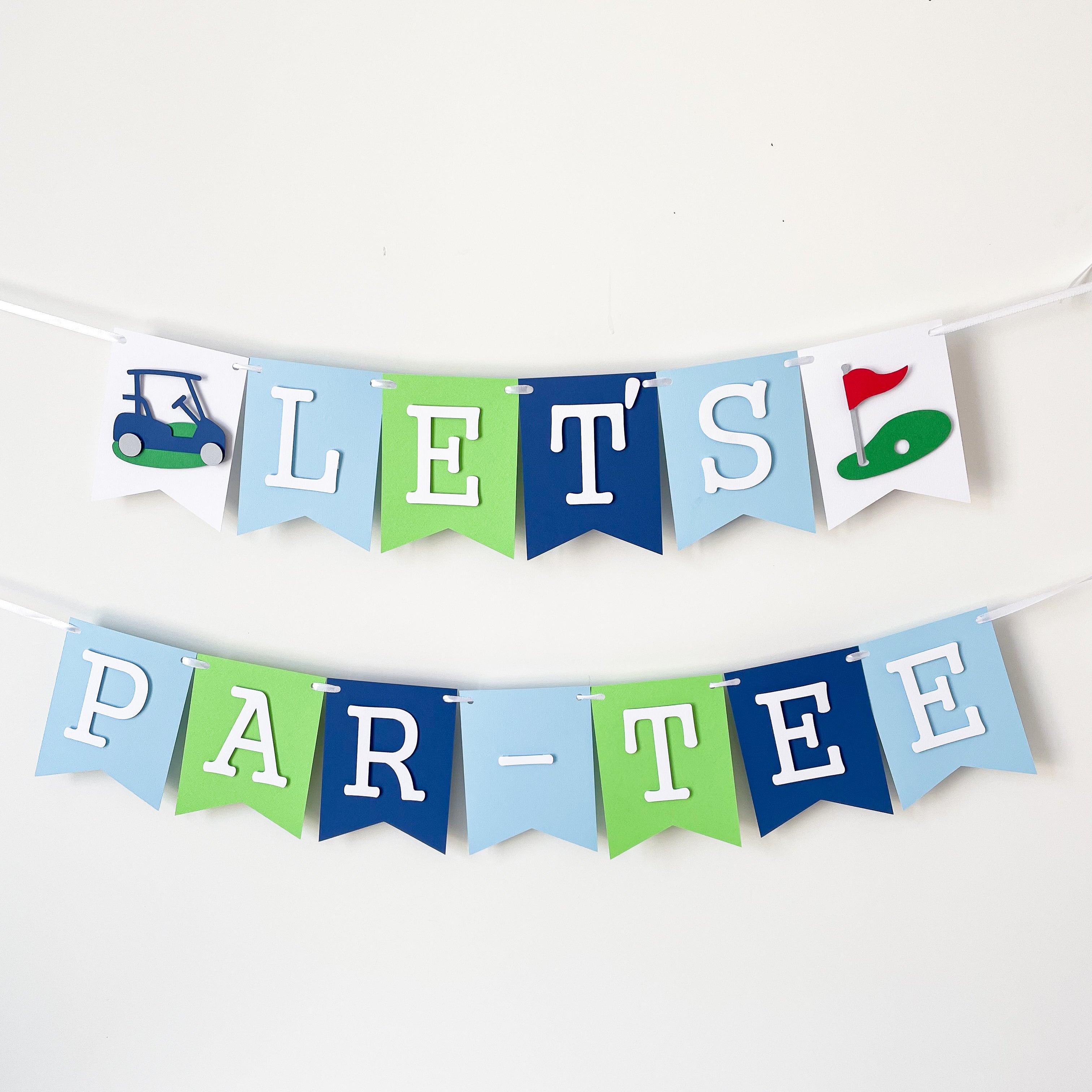 Personalized Golf 1st Birthday Banner for Boy, Let's Par-Tee, Hole in One
