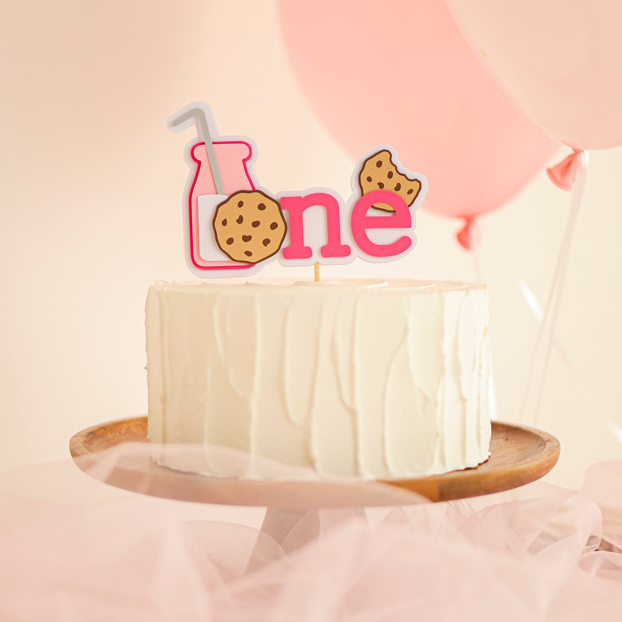 One Sweet Girl Cake Topper, Milk & Cookies Party Decorations 