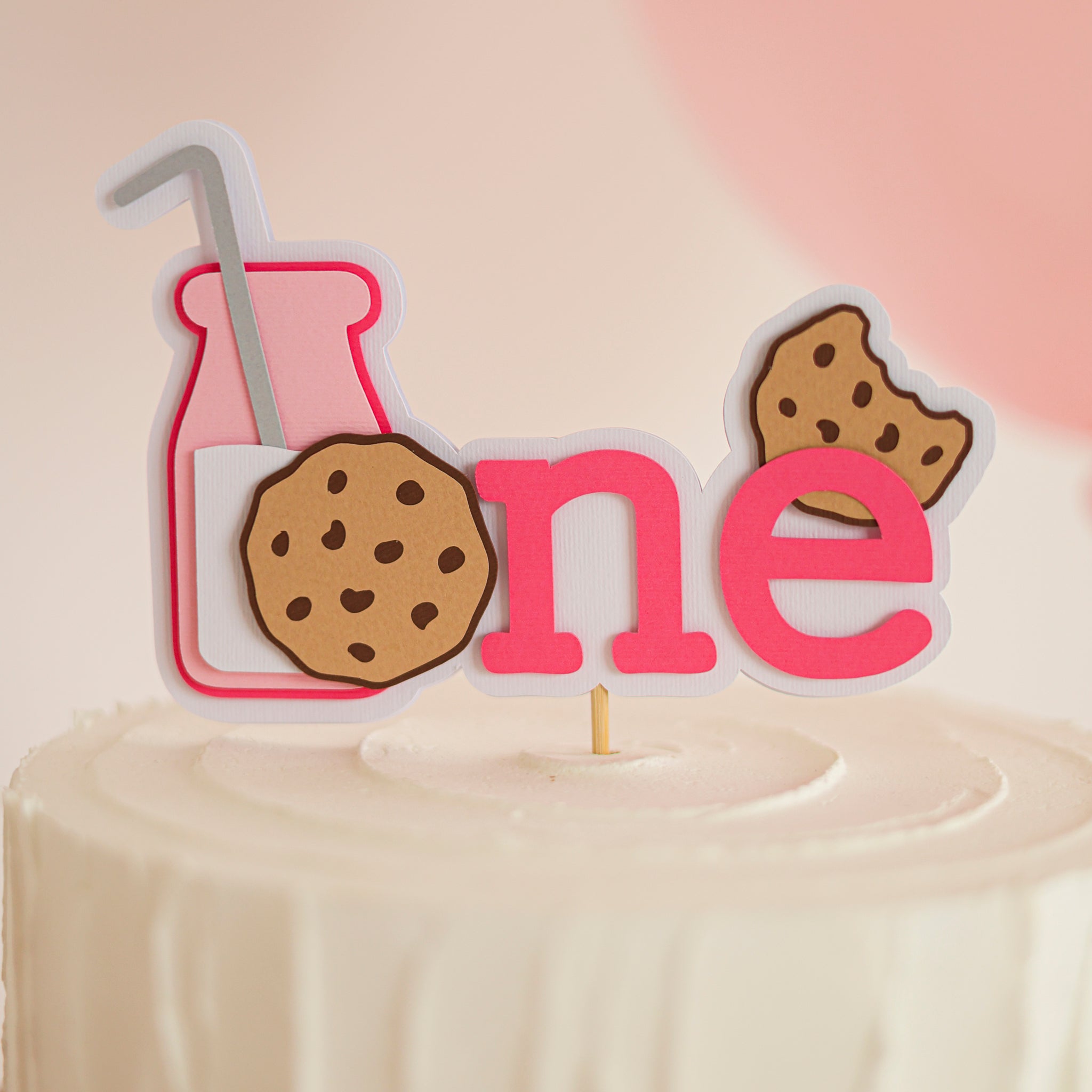 One Sweet Girl Cake Topper, Milk & Cookies Party Decorations 