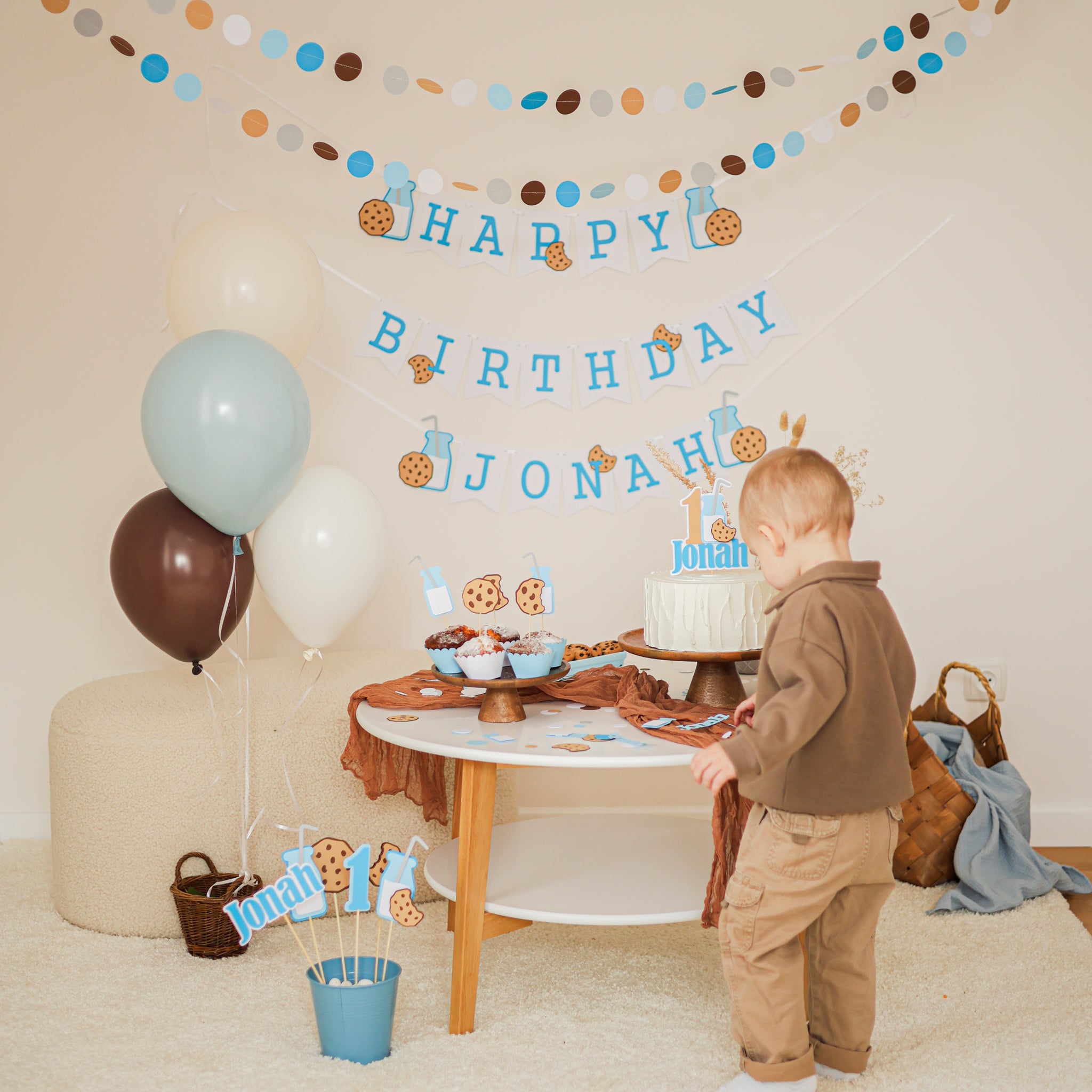 Milk and Cookies  Banner, One Sweet Party Decor, Twins 1st Birthday