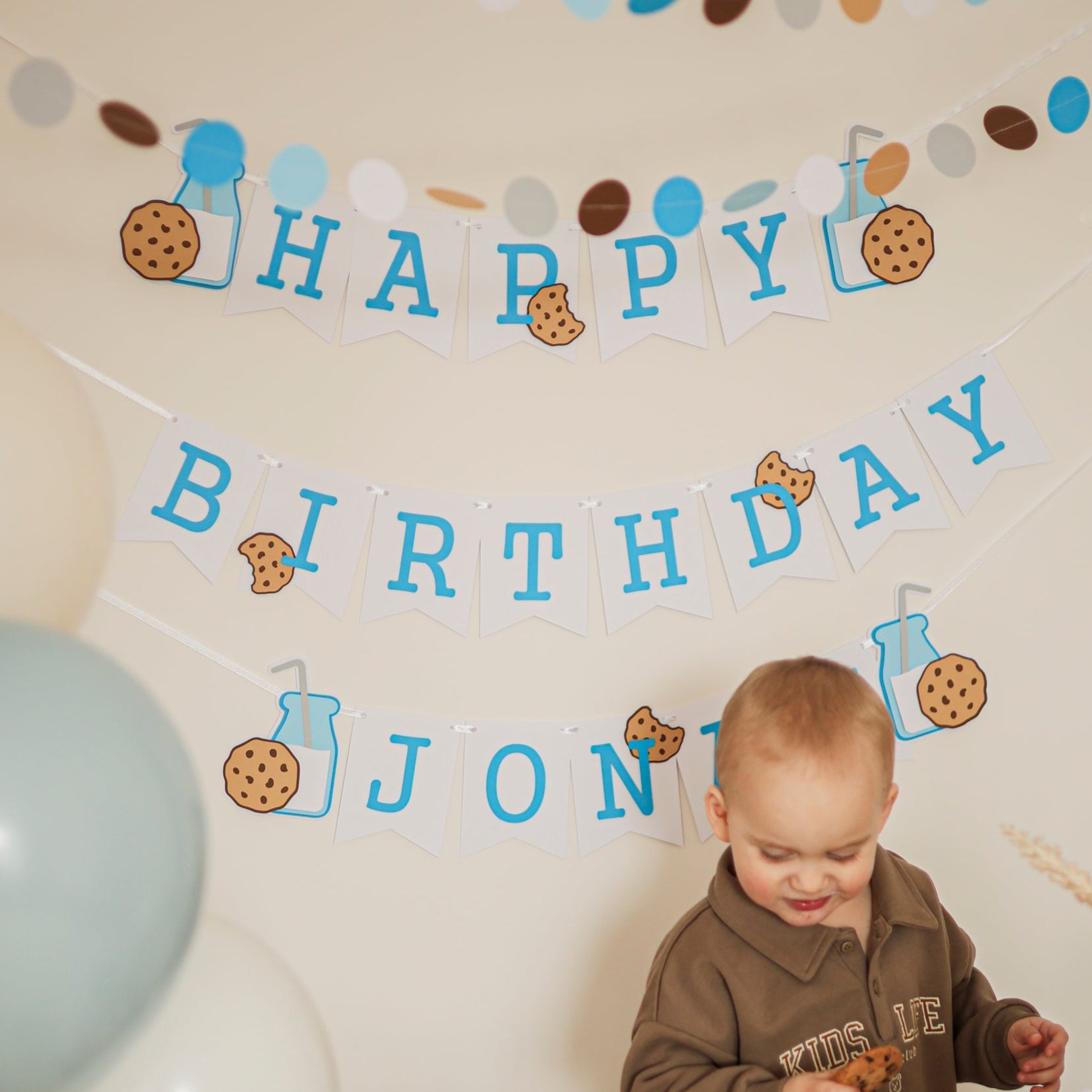 Milk Cookies Banner, One Sweet Boy, First Birthday Banner, Boy 1st Birthday Decorations, One Sweet Cookie