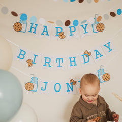Milk Cookies Banner, One Sweet Boy, First Birthday Banner, Boy 1st Birthday Decorations, One Sweet Cookie