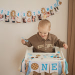 Milk and Cookies Milestone Banner, One Sweet Year Boy