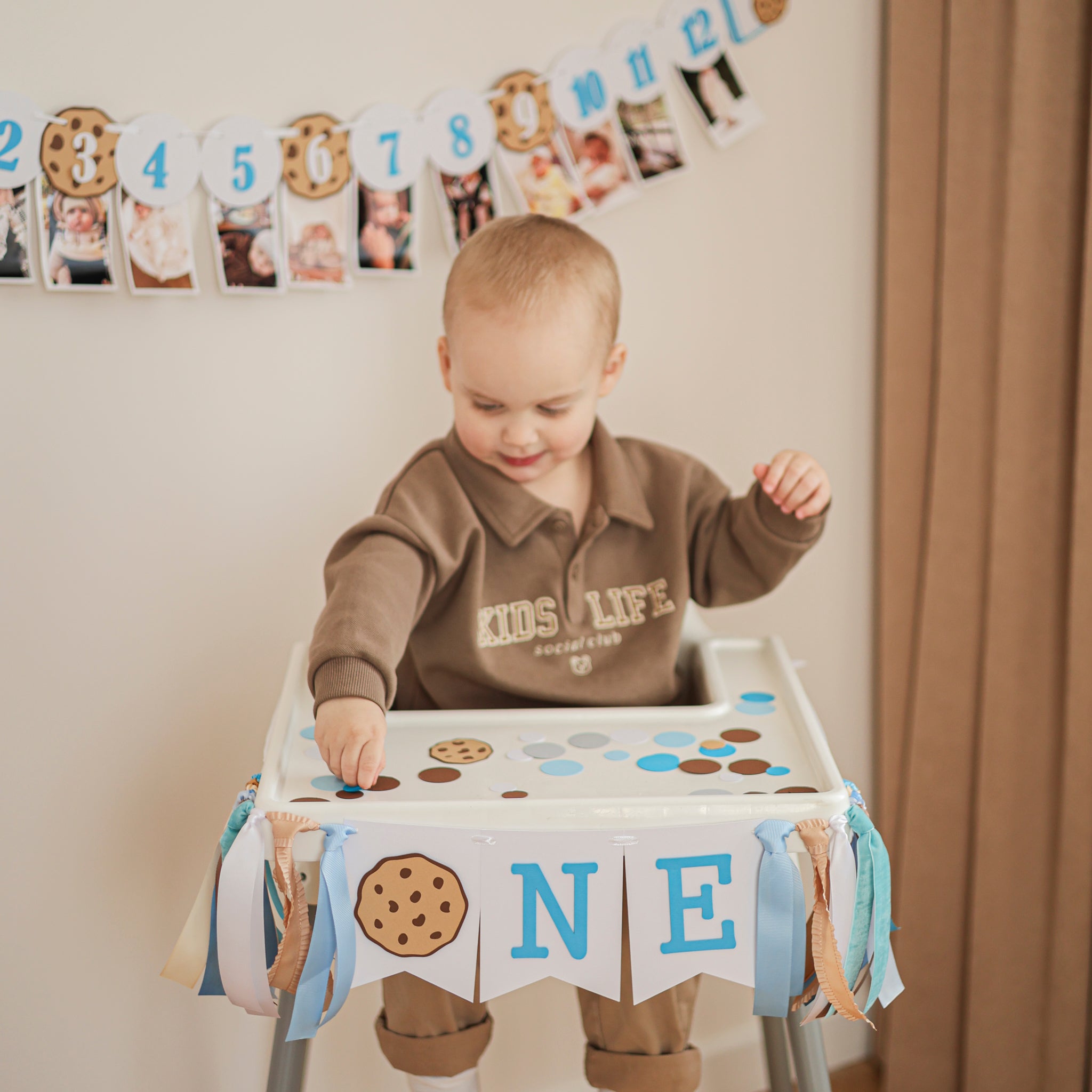 Milk and Cookies High Chair Banner, One Sweet Party Decor, Twins 1st Birthday