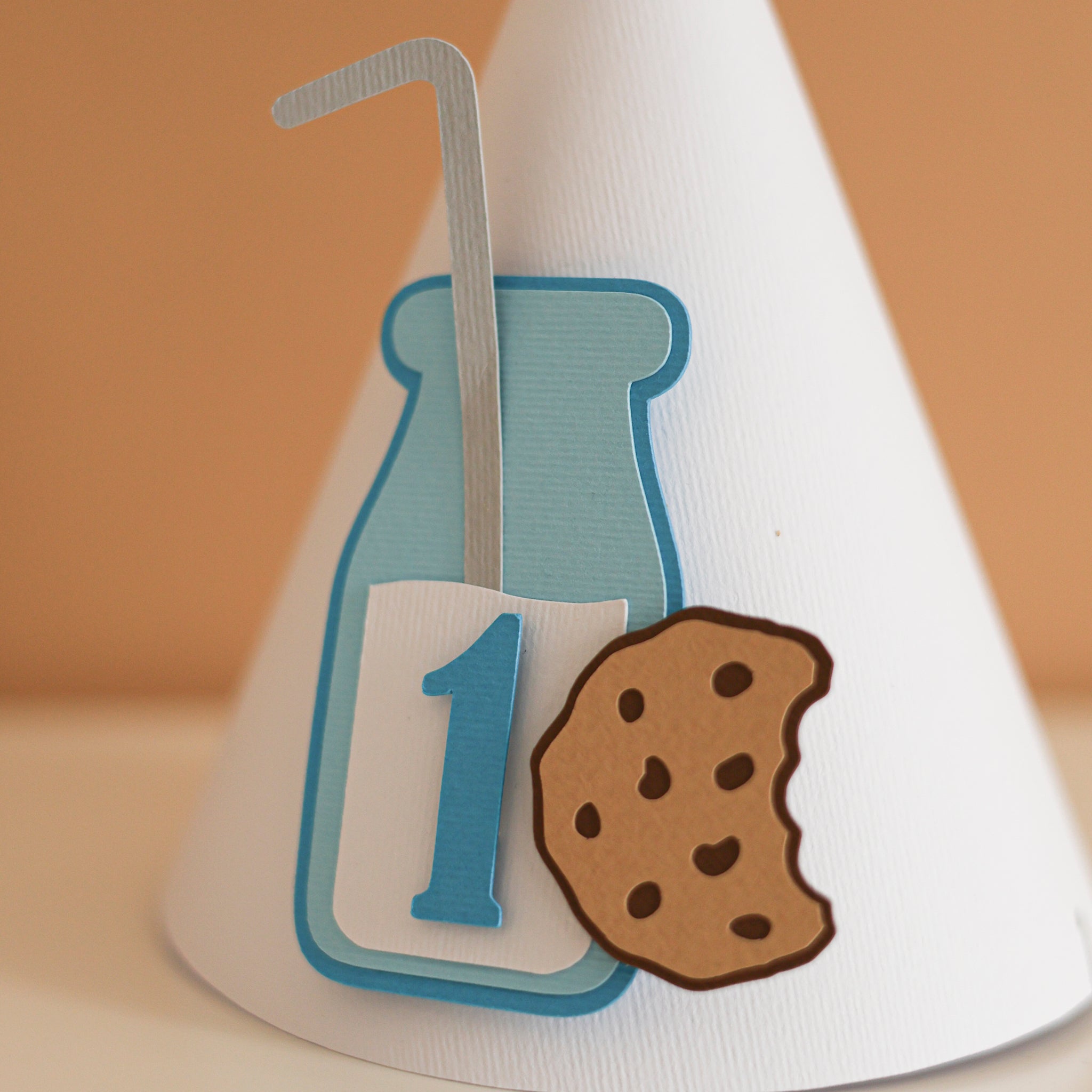 One Sweet Boy Party Hat, Milk and Cookies First Birthday