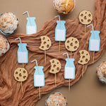 Milk Cookies Cupcake Toppers, Boy First Birthday Decorations, One Sweet Boy, Baby Boy Shower