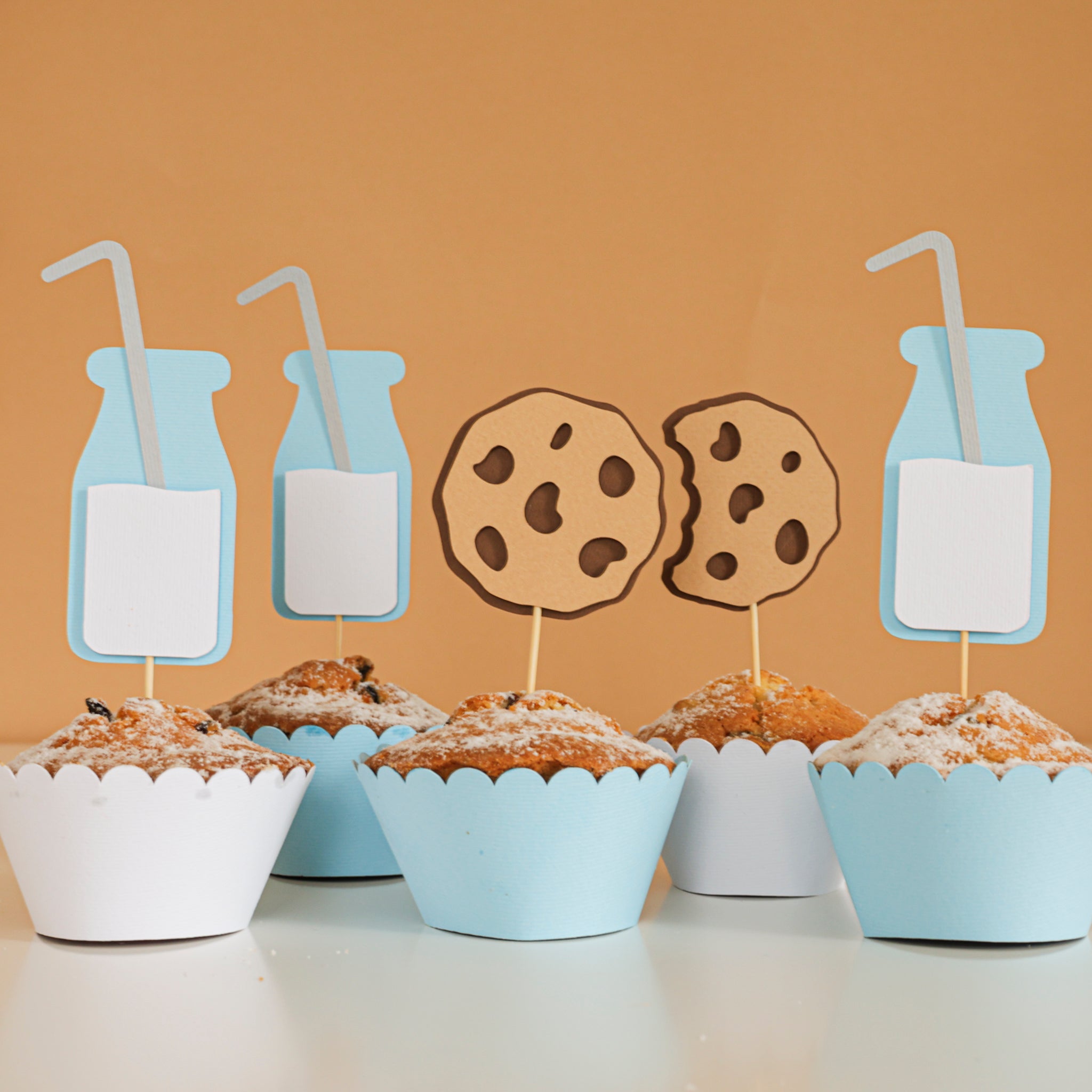 Milk Cookies Cupcake Toppers, Boy First Birthday Decorations, One Sweet Boy, Baby Boy Shower