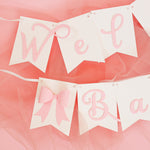 Pink Bow Welcome Baby Banner