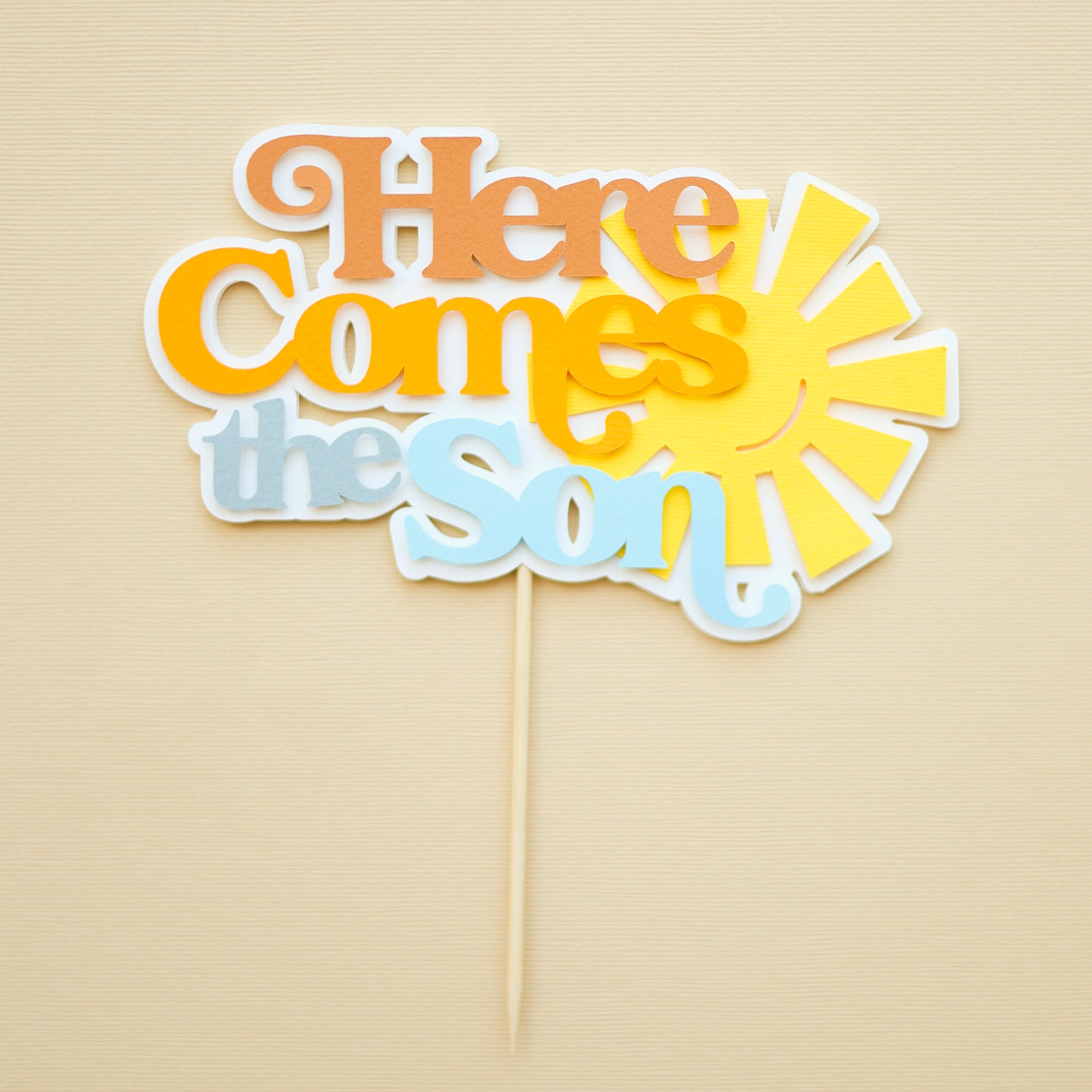 Here Comes The Son Cake Topper Oh Baby Cake Topper You Retro Sun Party