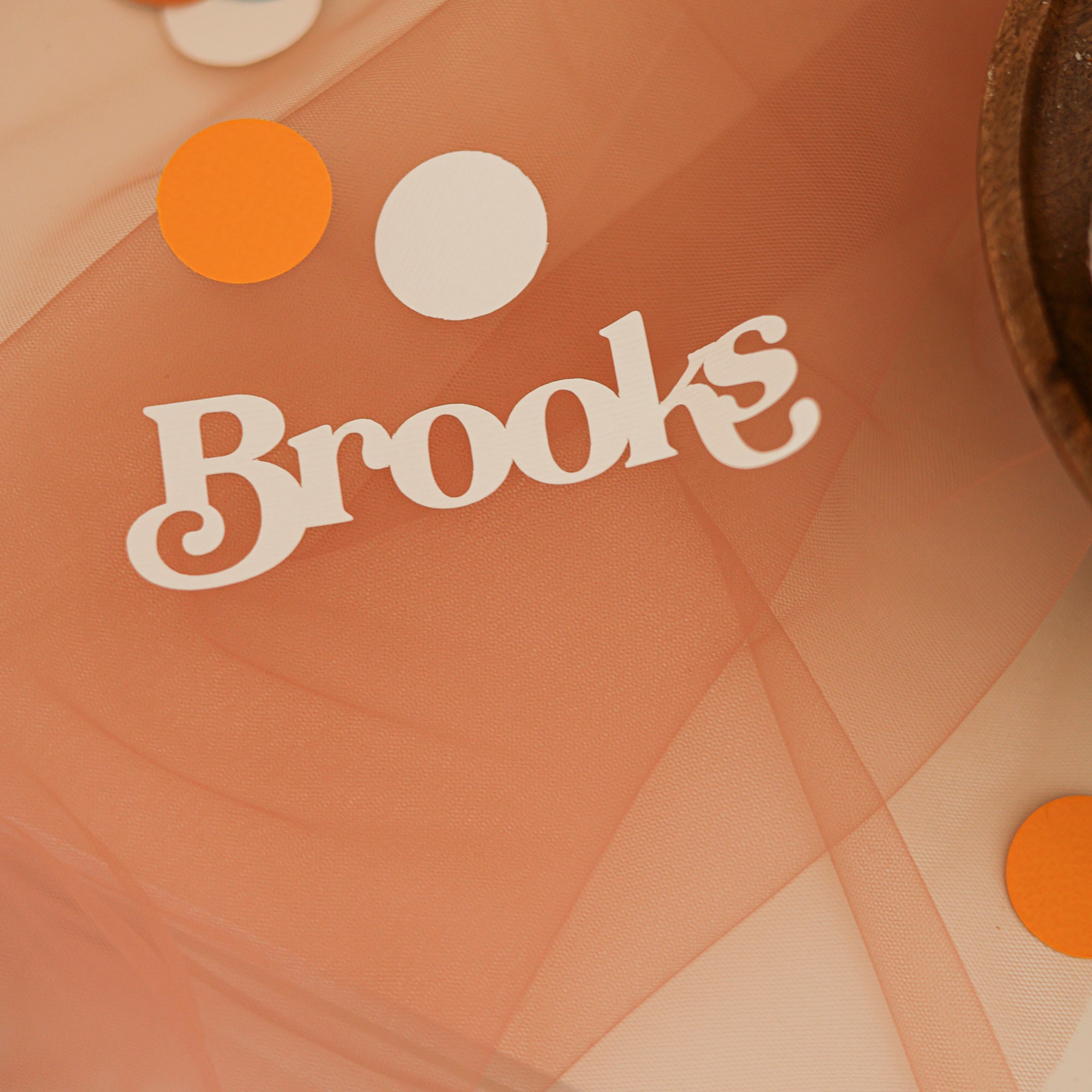 Colorful confetti with name