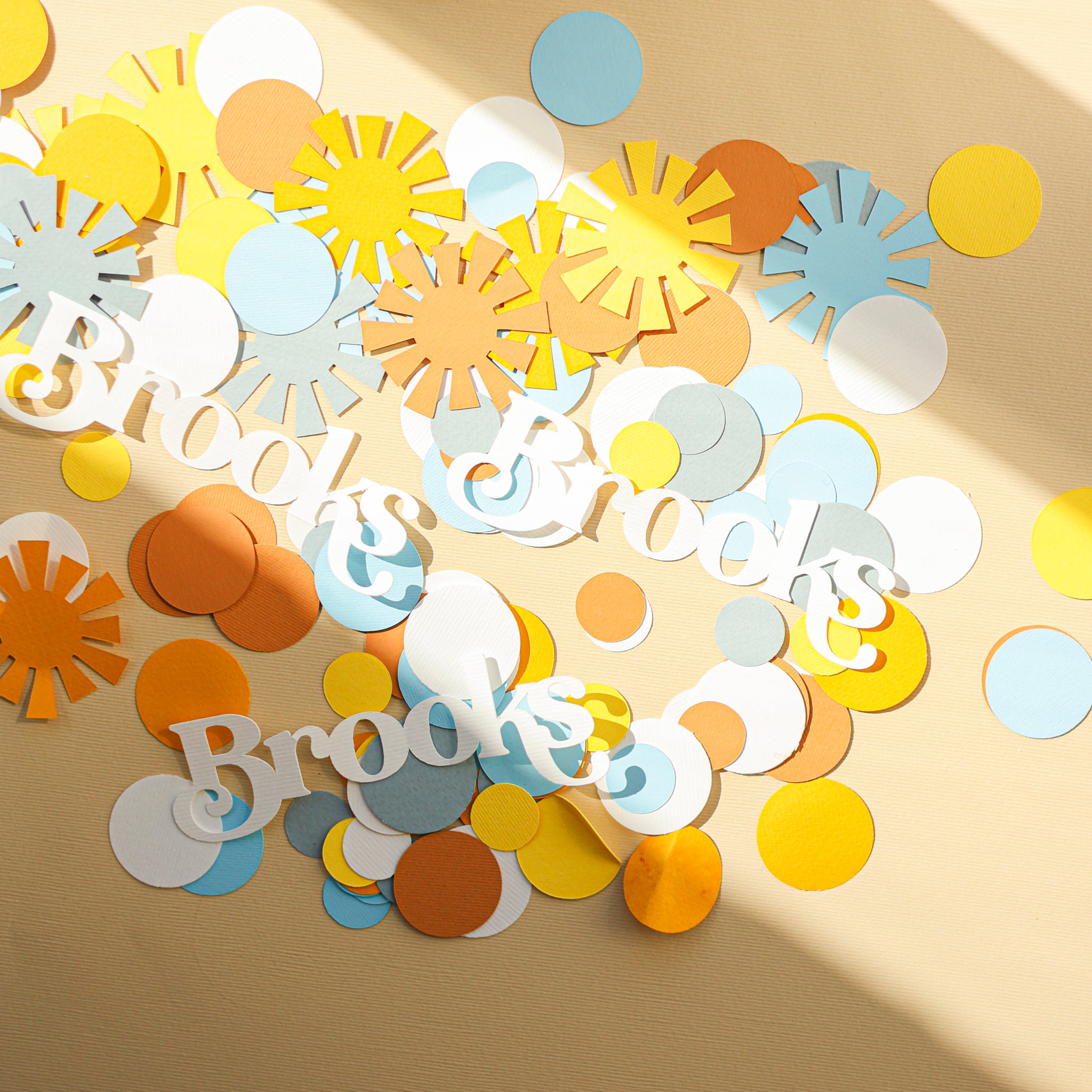 Colorful confetti with name