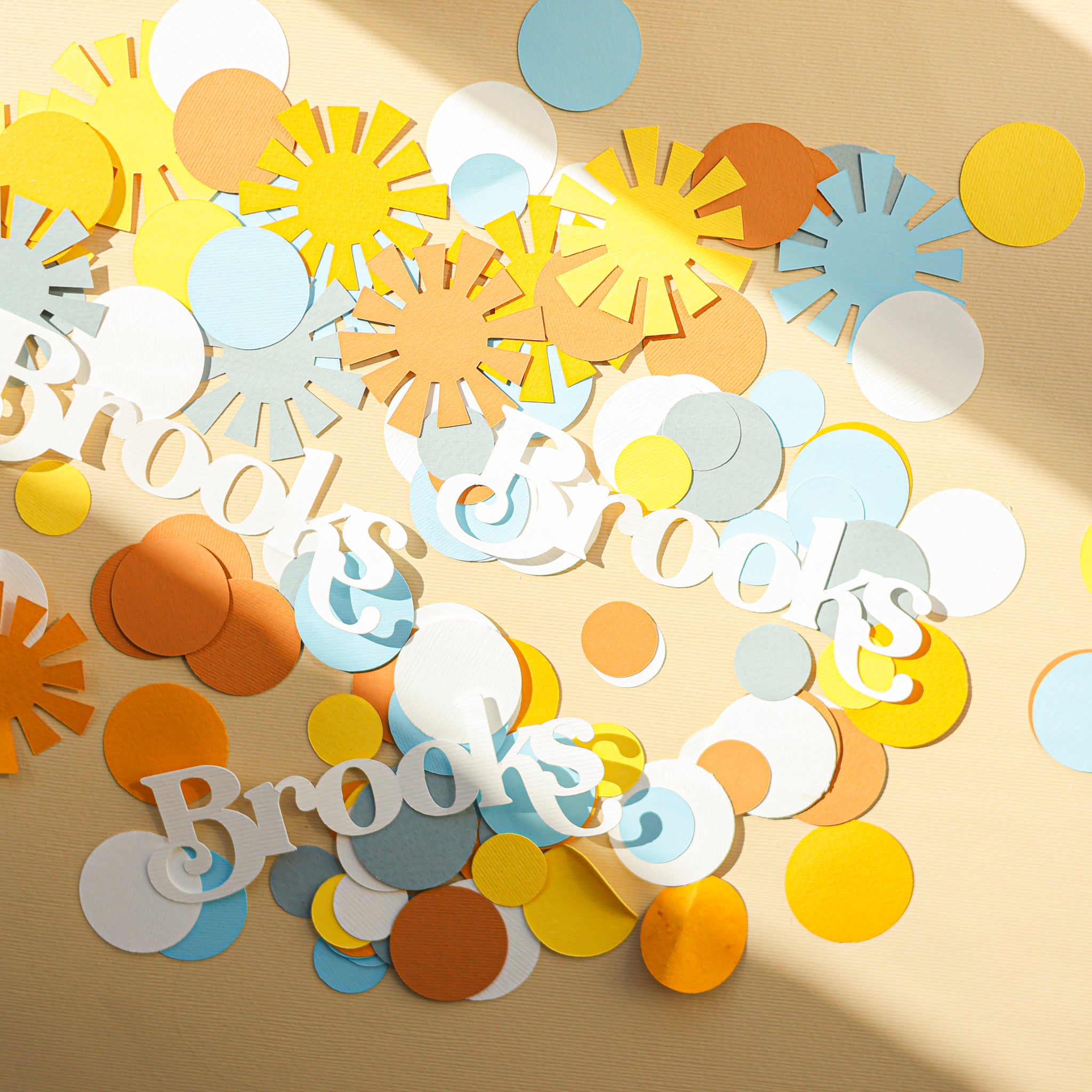 Colorful confetti with name