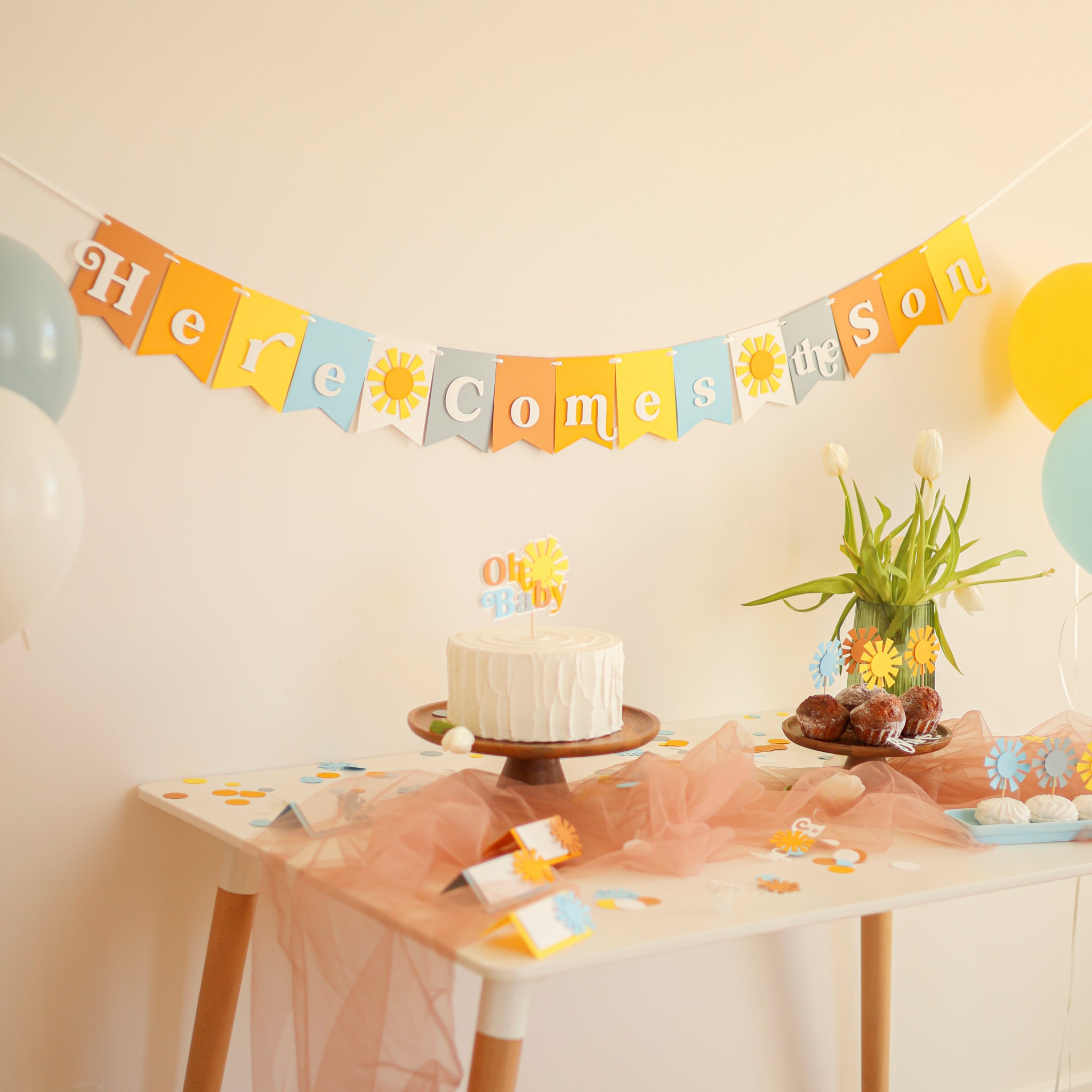 Here Comes The Son - Baby Shower & 1st Birthday Decor