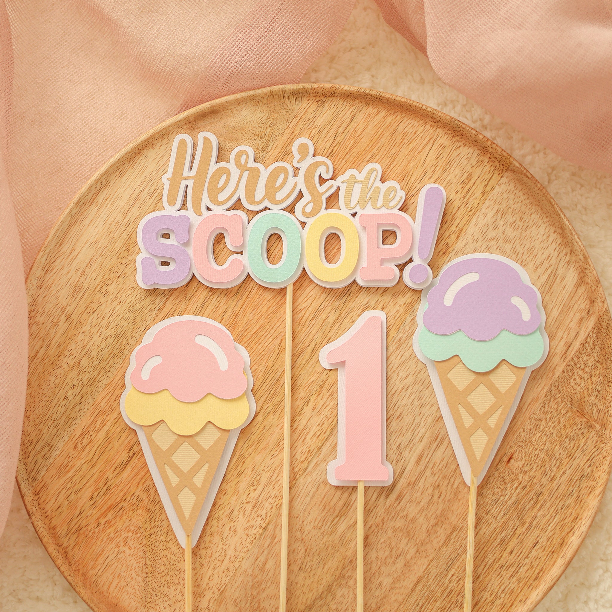 Ice Cream Centerpieces Here's the Scoop Birthday party Sweet One
