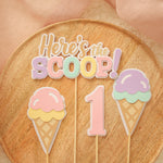 Ice Cream Centerpieces Here's the Scoop Birthday party Sweet One