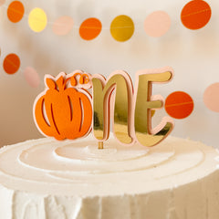 Pumpkin Cake Topper Our Little Pumpkin 1st Birthday Decorations 