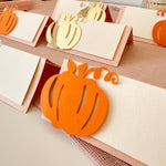 Pumpkin Place Cards Thanksgiving Table Decorations Fall Food Tents 