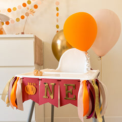 Pumpkin One High Chair Banner Fall First Happy Birthday