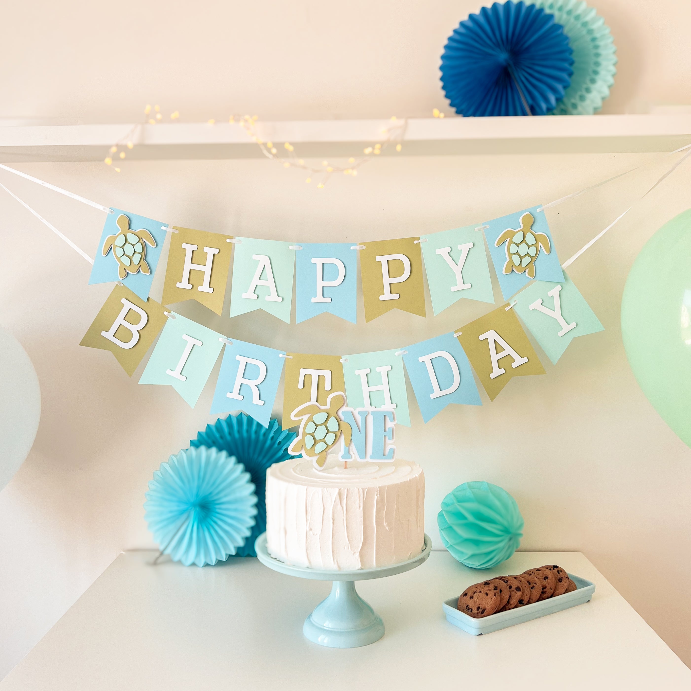Turtle Circle Garland Under the Sea and Beach Party Decor
