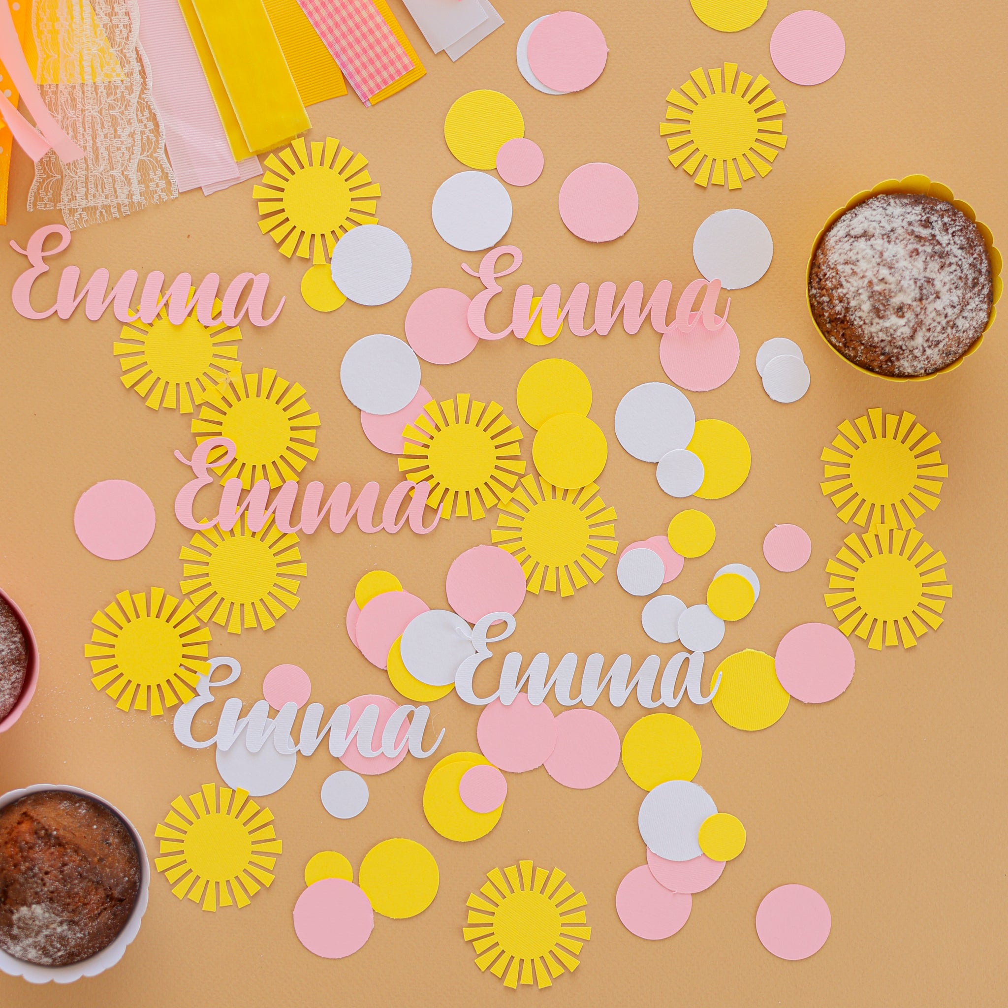 Sunshine Confetti, Sun Baby Shower, You are my Sunshine Birthday Decorations