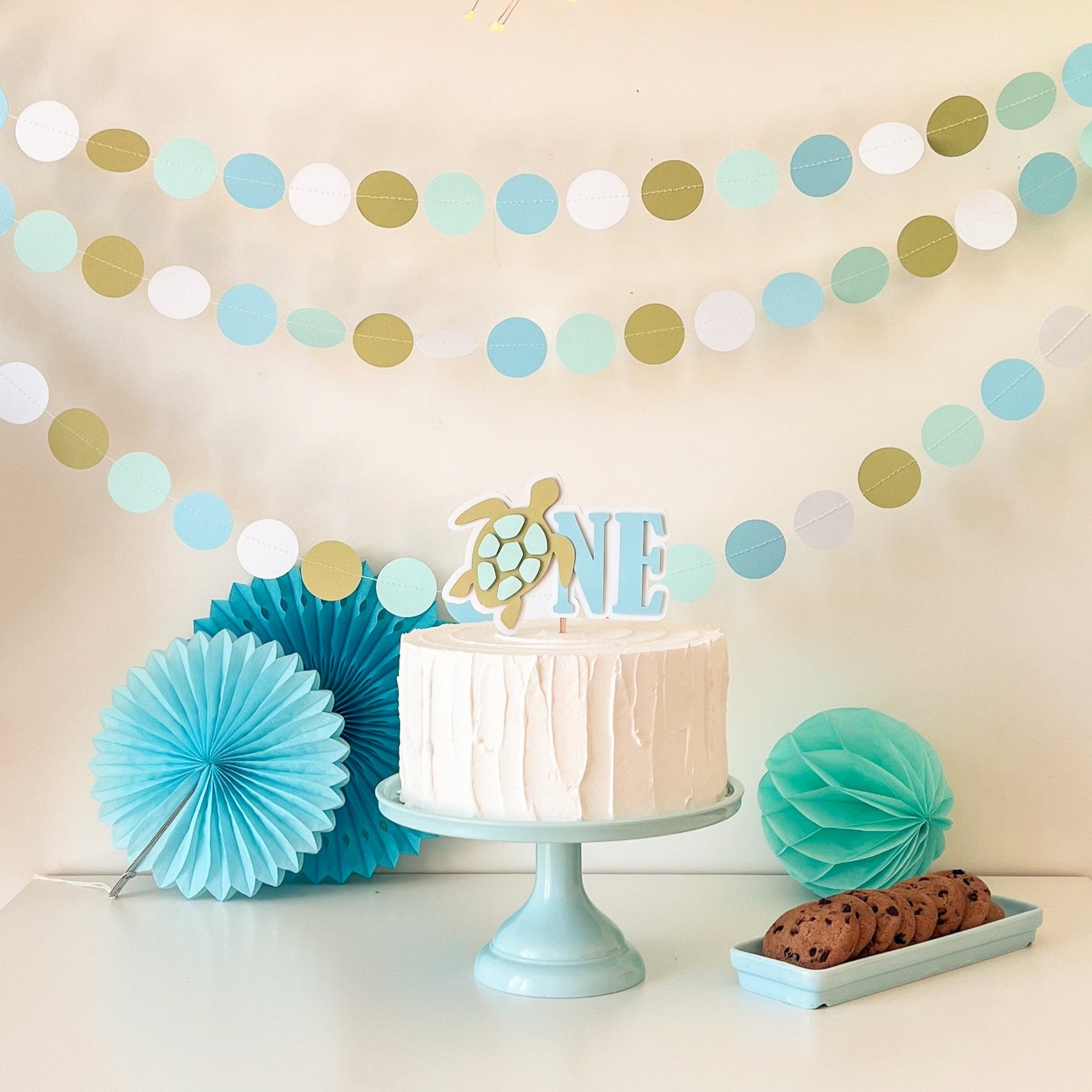 Turtle Circle Garland Under the Sea and Beach Party Decor