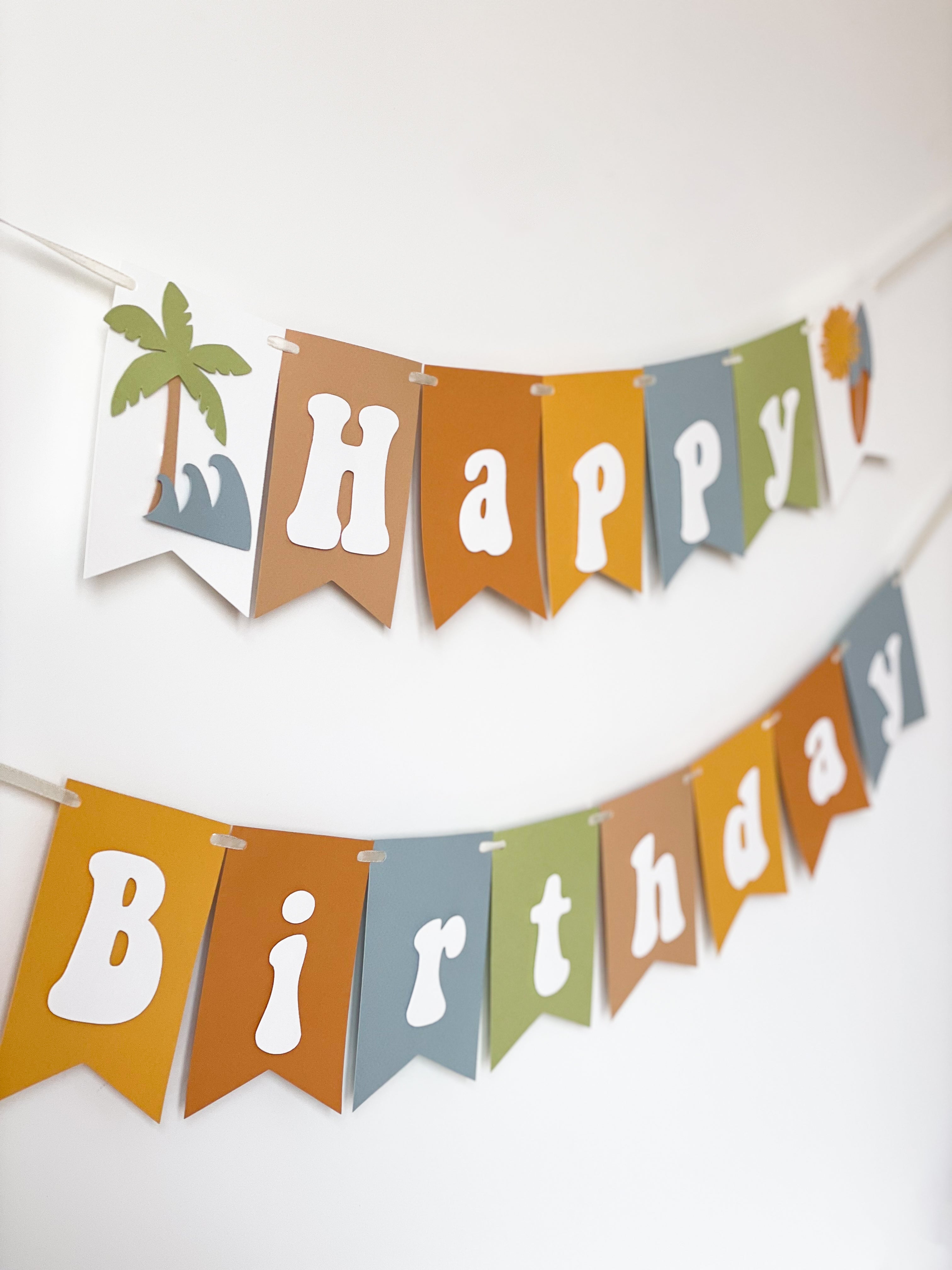 The Big One Surf Birthday Banner The Big One Surf Birthday Decorations Beach Theme 1st Birthday Party Sun Sand and Surf Birthday Palm Trees
