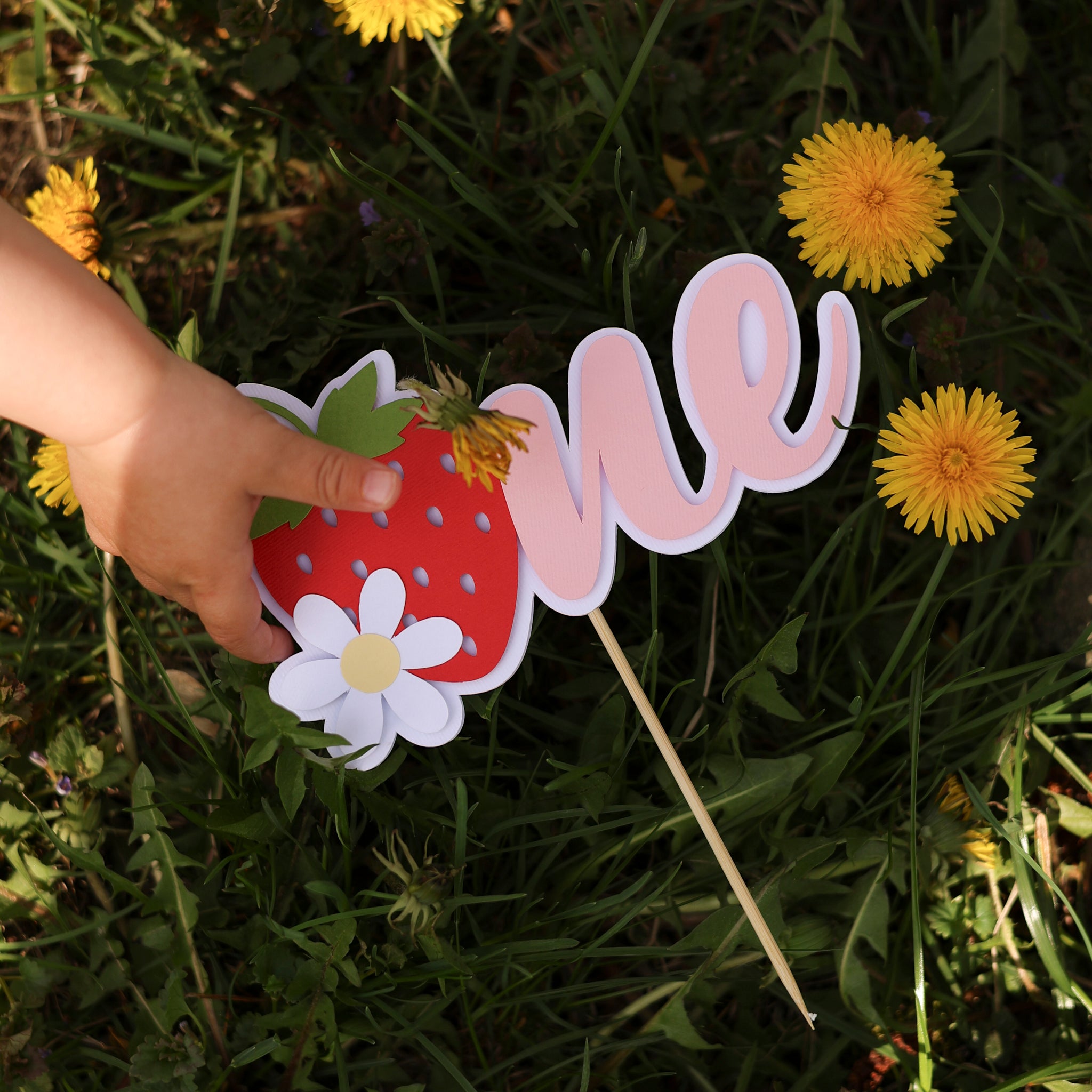 Strawberry Cake Topper, Berry Fun to be One, Berry Party Decorations