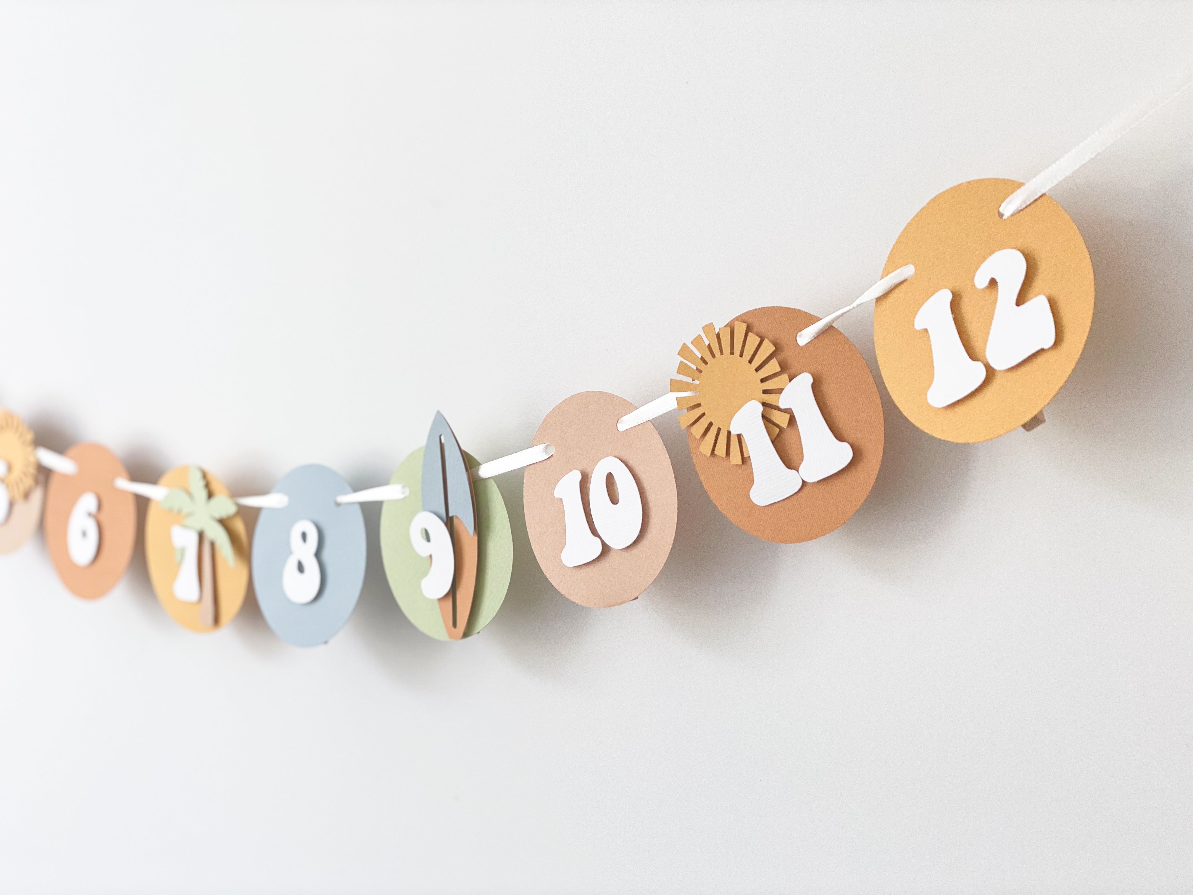 Surf 12 Month Photo Banner Surf theme The Big One Birthday Surfboat Summer or Beach 1st Birthday Party