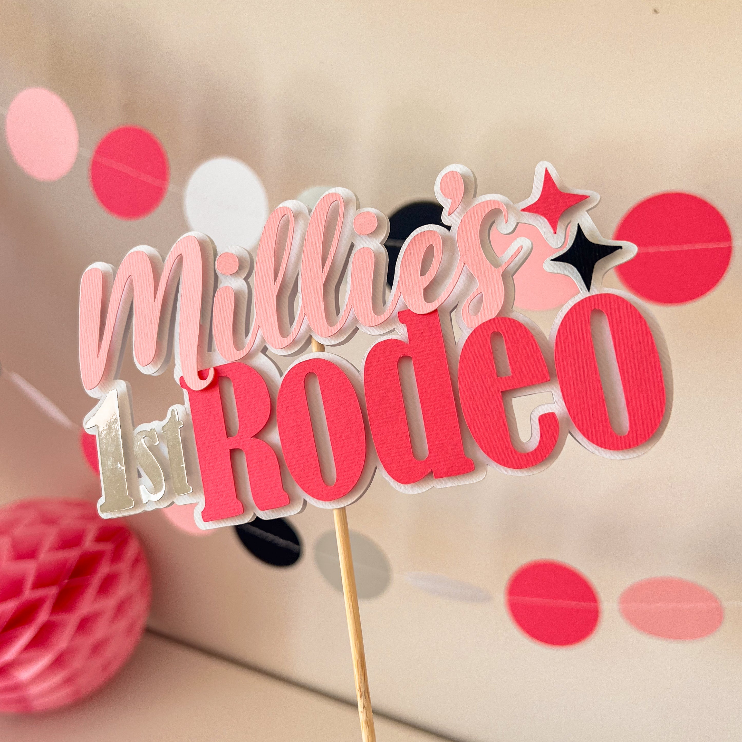 Girl Cowboy Rodeo Cake Topper Cowboy Rodeo Girl 1st Birthday My First Pink Rodeo Wild West Party Cowboy themed My 1st Rodeo Party