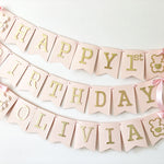 Teddy Bear Girl First Birthday Banner Beary Sweet One Birthday Party Decorations