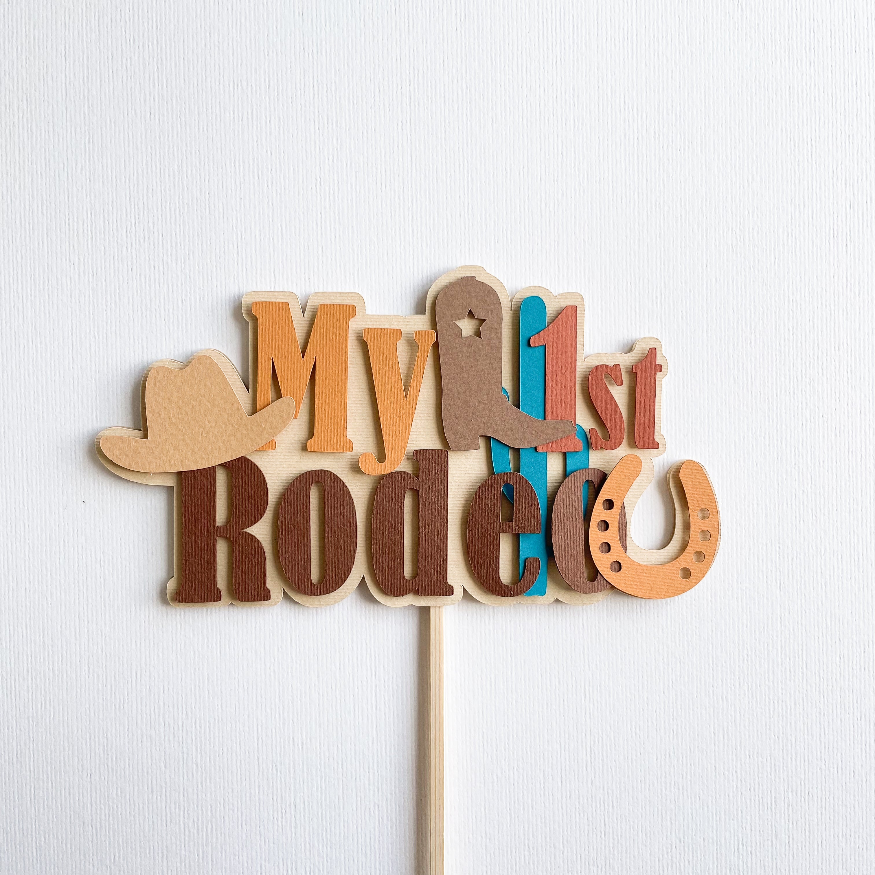 Cowboy Rodeo Cake Topper Cowboy Rodeo 1st Birthday  My First Rodeo Wild West Party Cowboy themed My 1st Rodeo Party