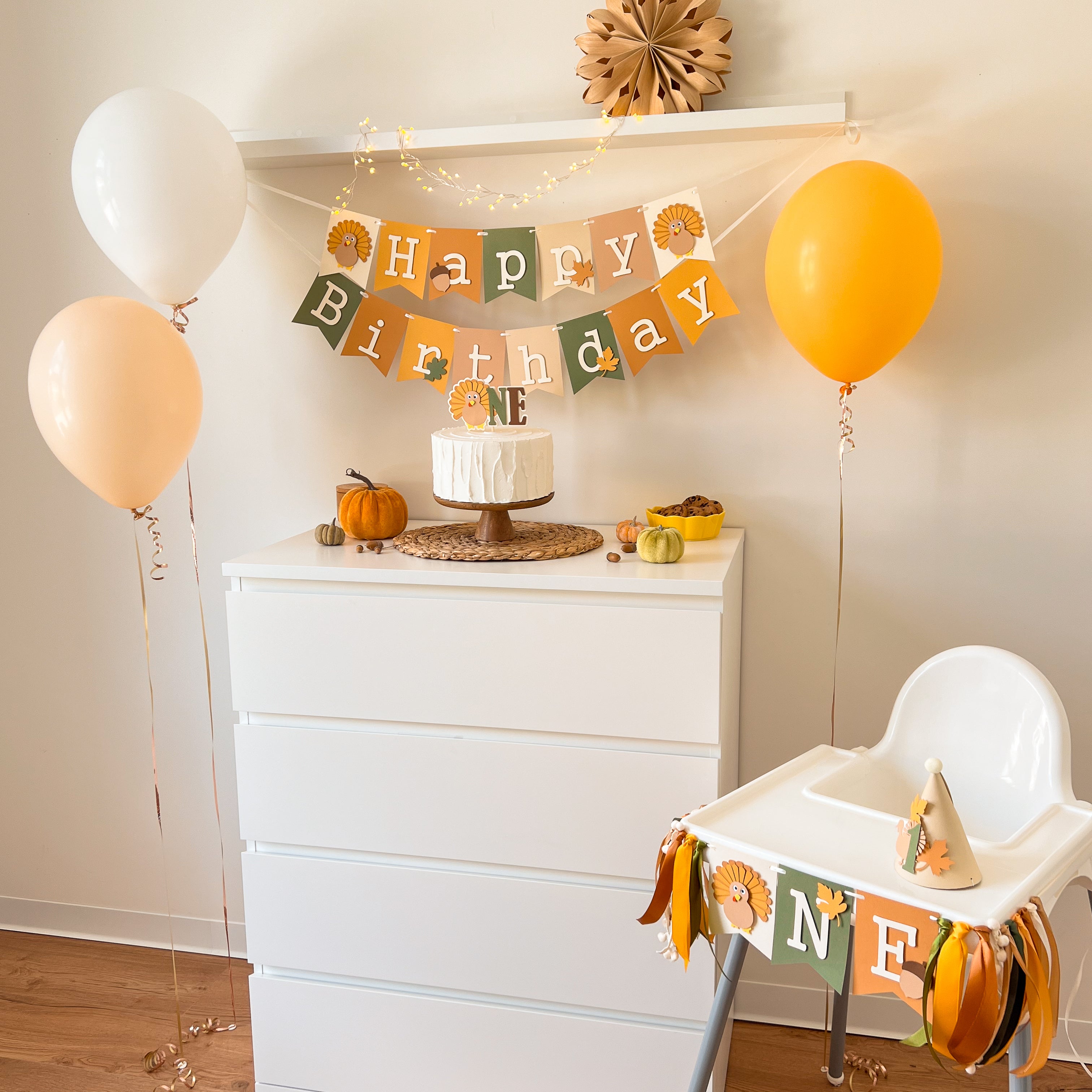 Turkey Thanksgiving Decor, Fall Autumn 1st Birthday