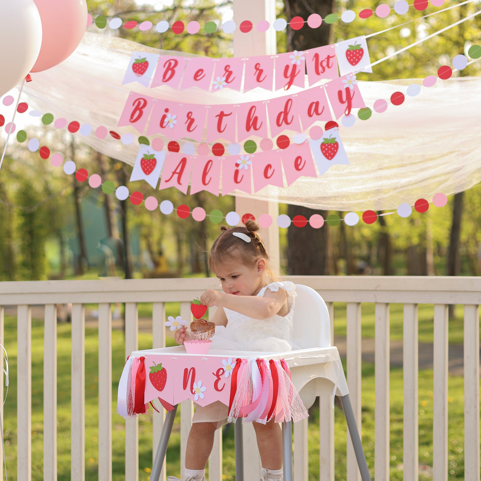 Strawberry 1st Birthday Decorations