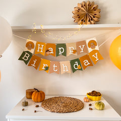 Turkey Birthday Banner Thanksgiving Birthday Fall Autumn 1st Birthday