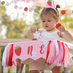 Berry One Highchair Banner, Berry One to be One, Strawberry Party Decorations