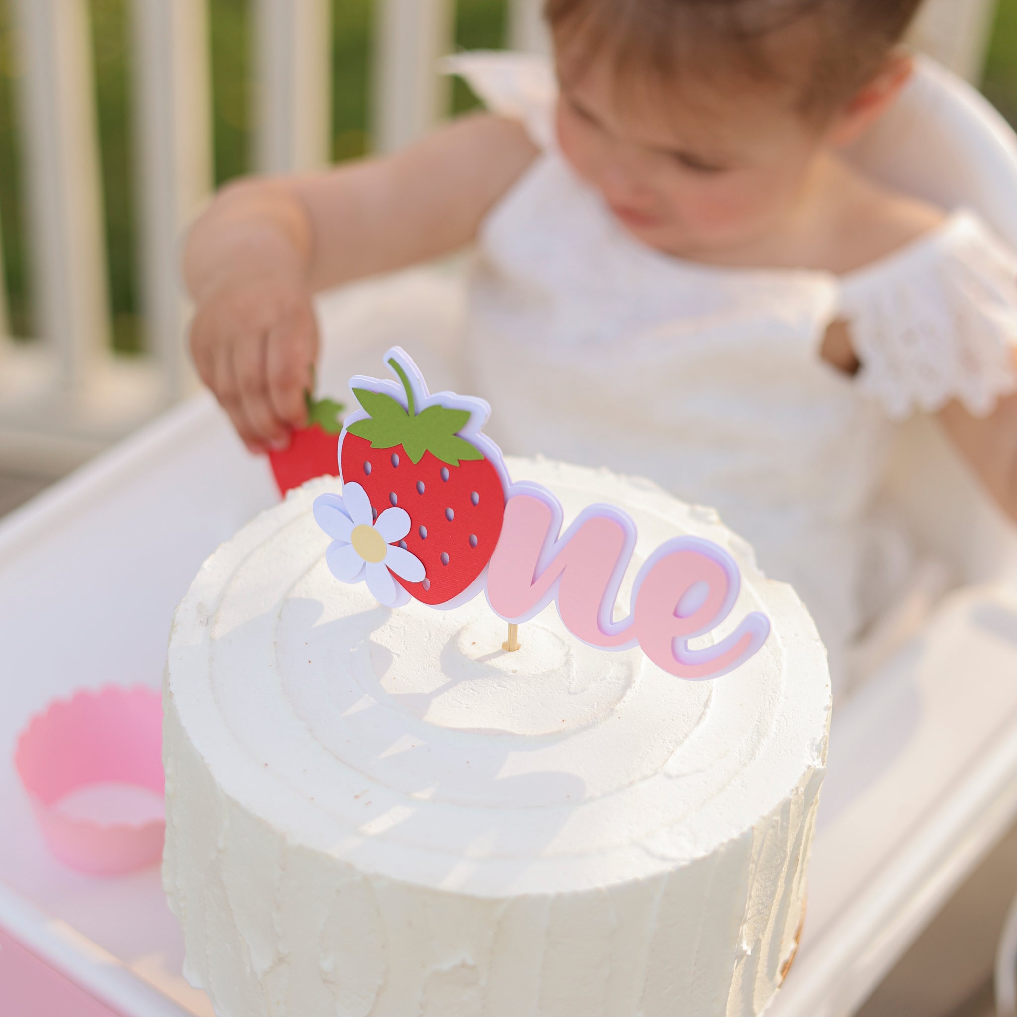 Strawberry Cake Topper, Berry Fun to be One, Berry Party Decorations
