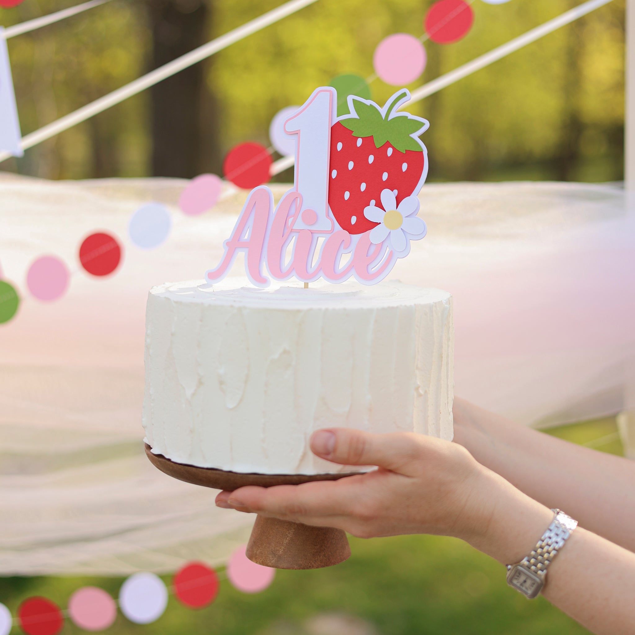 Strawberry Cake Topper, Berry Fun to be One, Berry Party Decorations