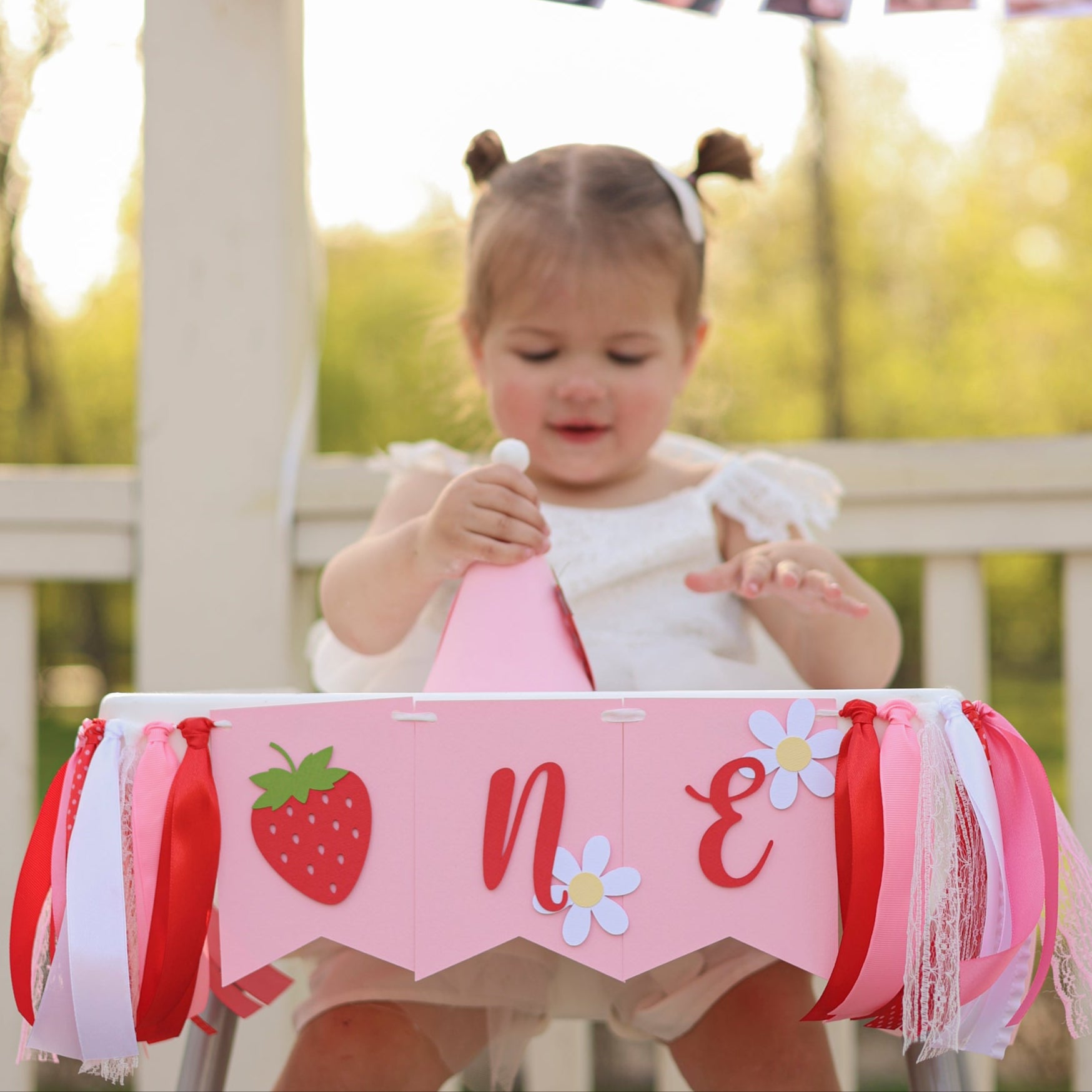 Berry One Highchair Banner, Berry One to be One, Strawberry Party Decorations