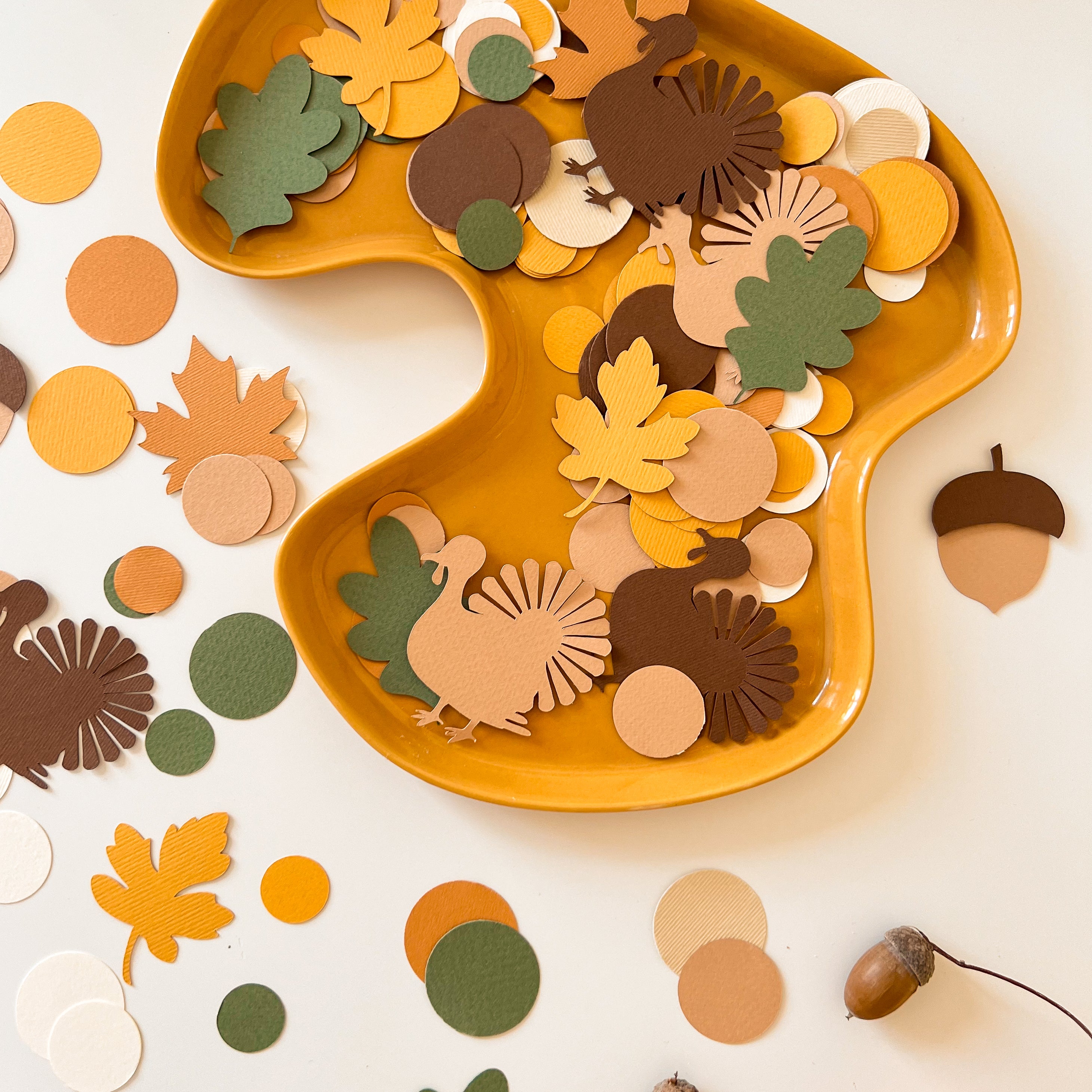 Turkey Confetti Thanksgiving Decor Fall Autumn 1st Birthday Our Little Turkey