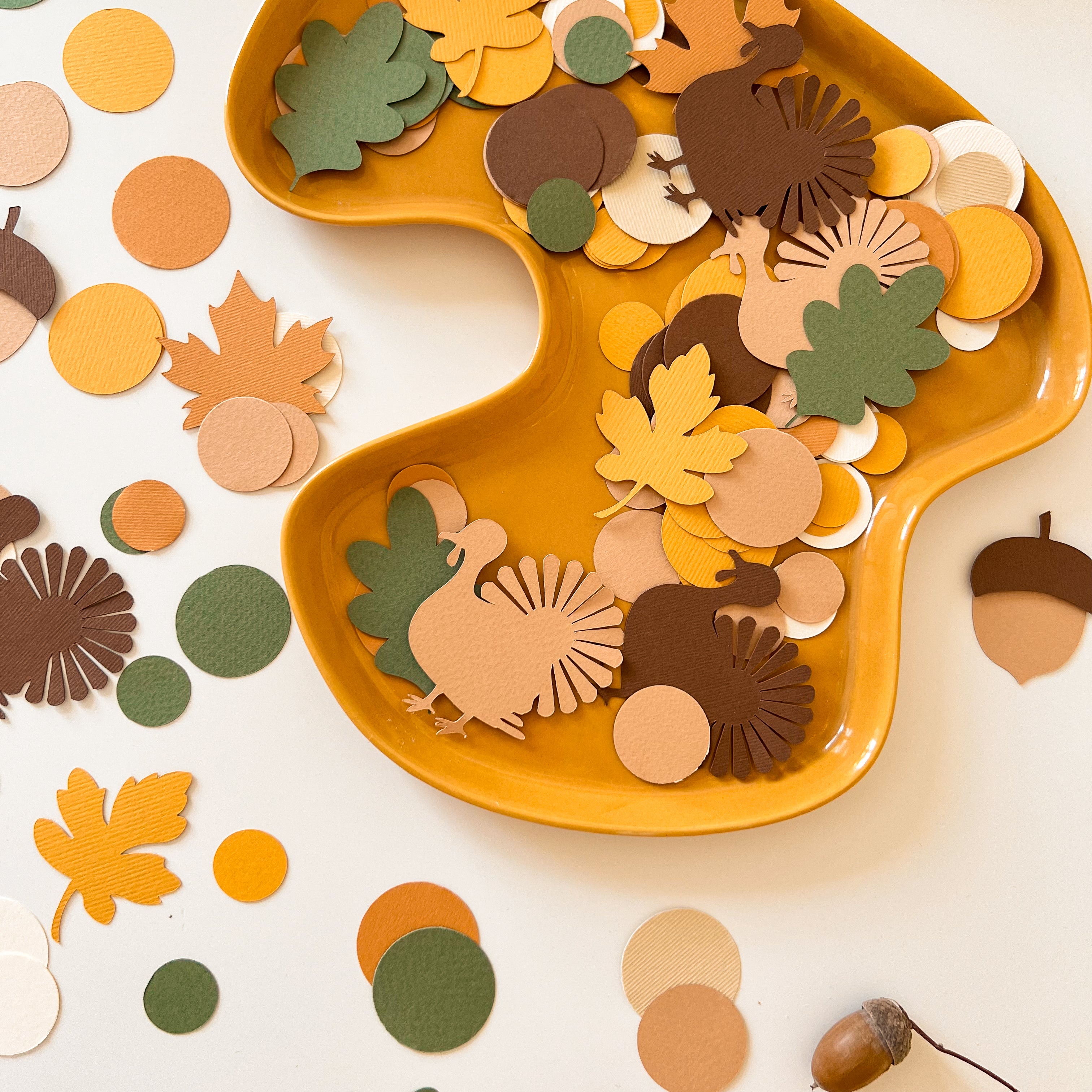 Turkey Confetti Thanksgiving Decor Fall Autumn 1st Birthday Our Little Turkey