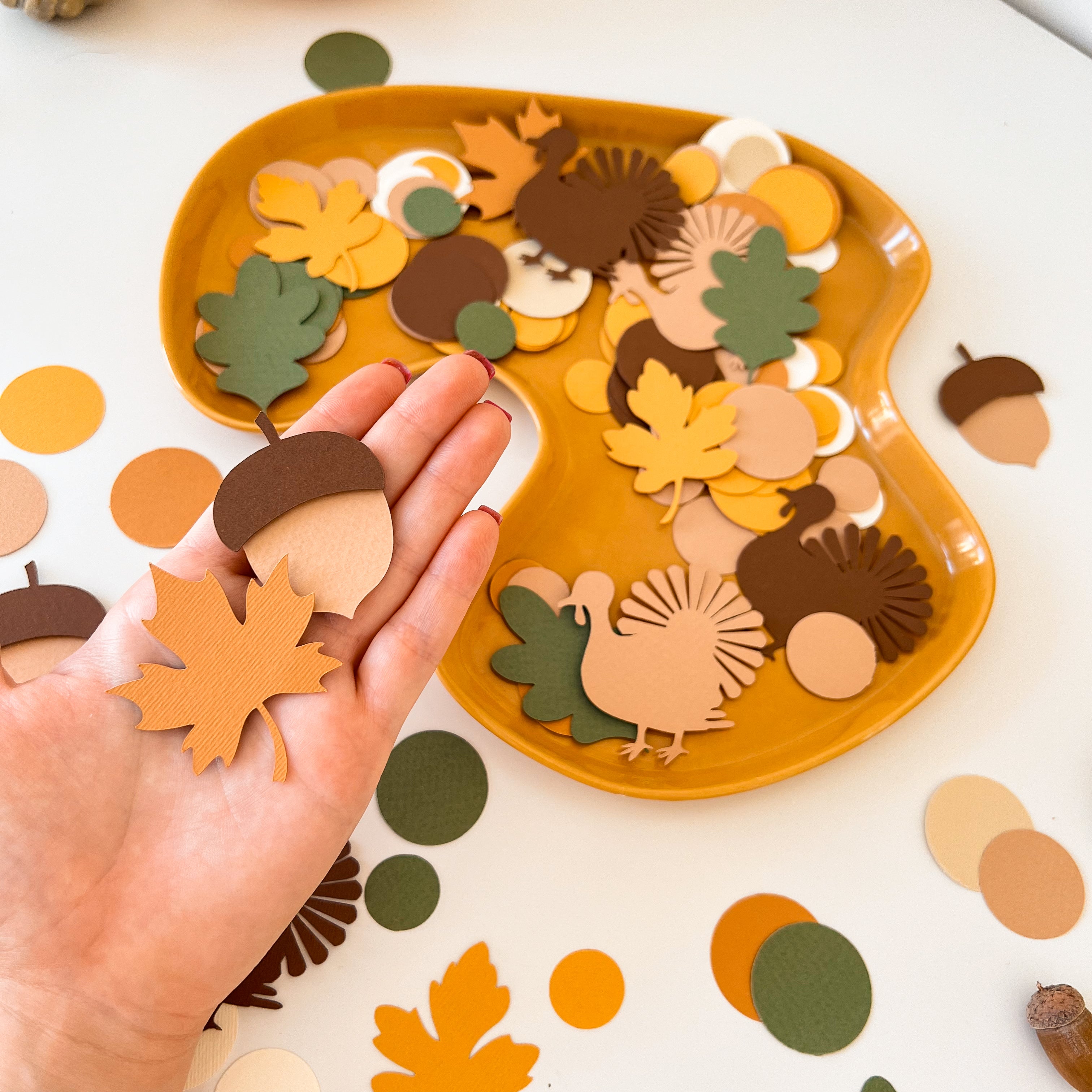 Turkey Confetti Thanksgiving Decor Fall Autumn 1st Birthday Our Little Turkey