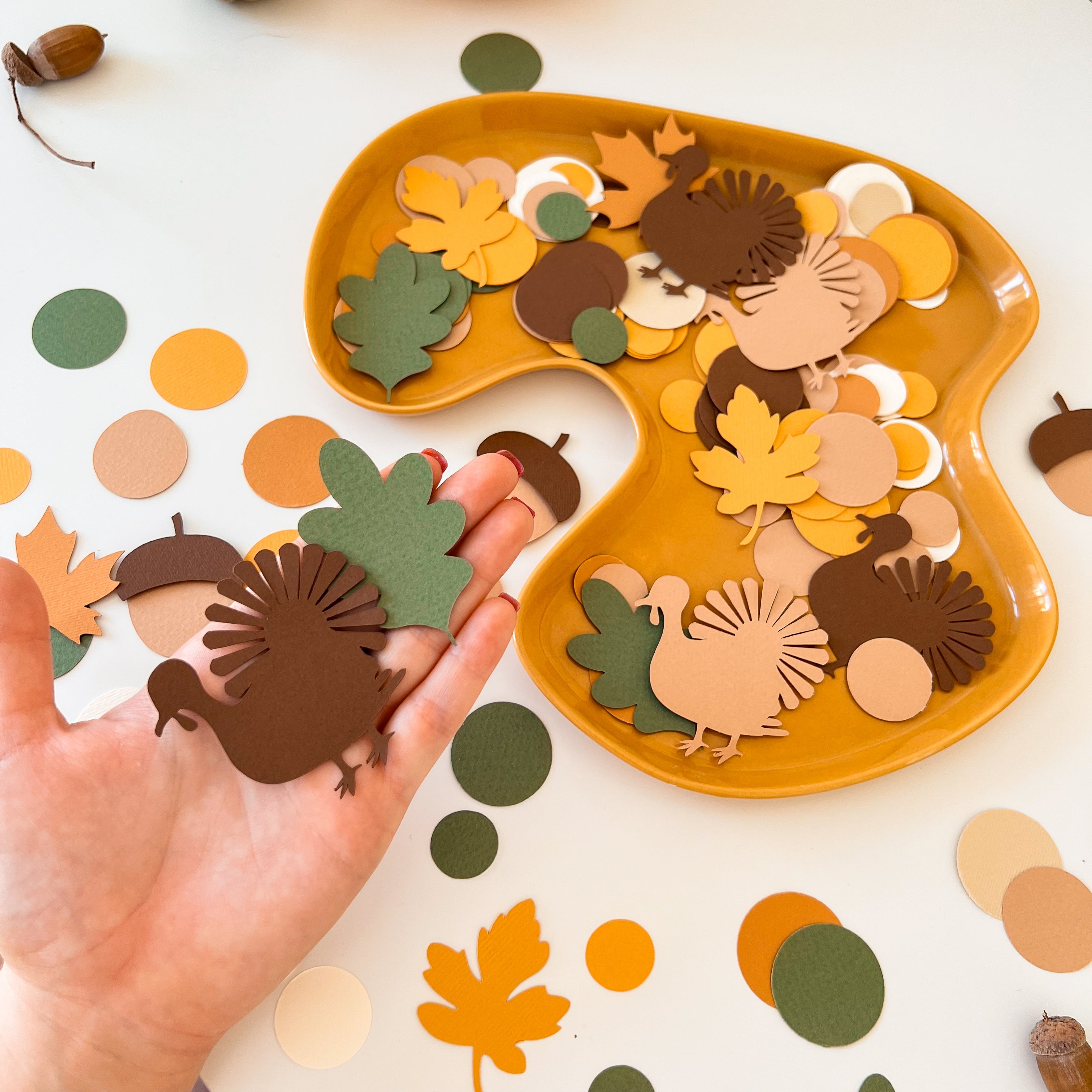 Turkey Confetti Thanksgiving Decor Fall Autumn 1st Birthday Our Little Turkey