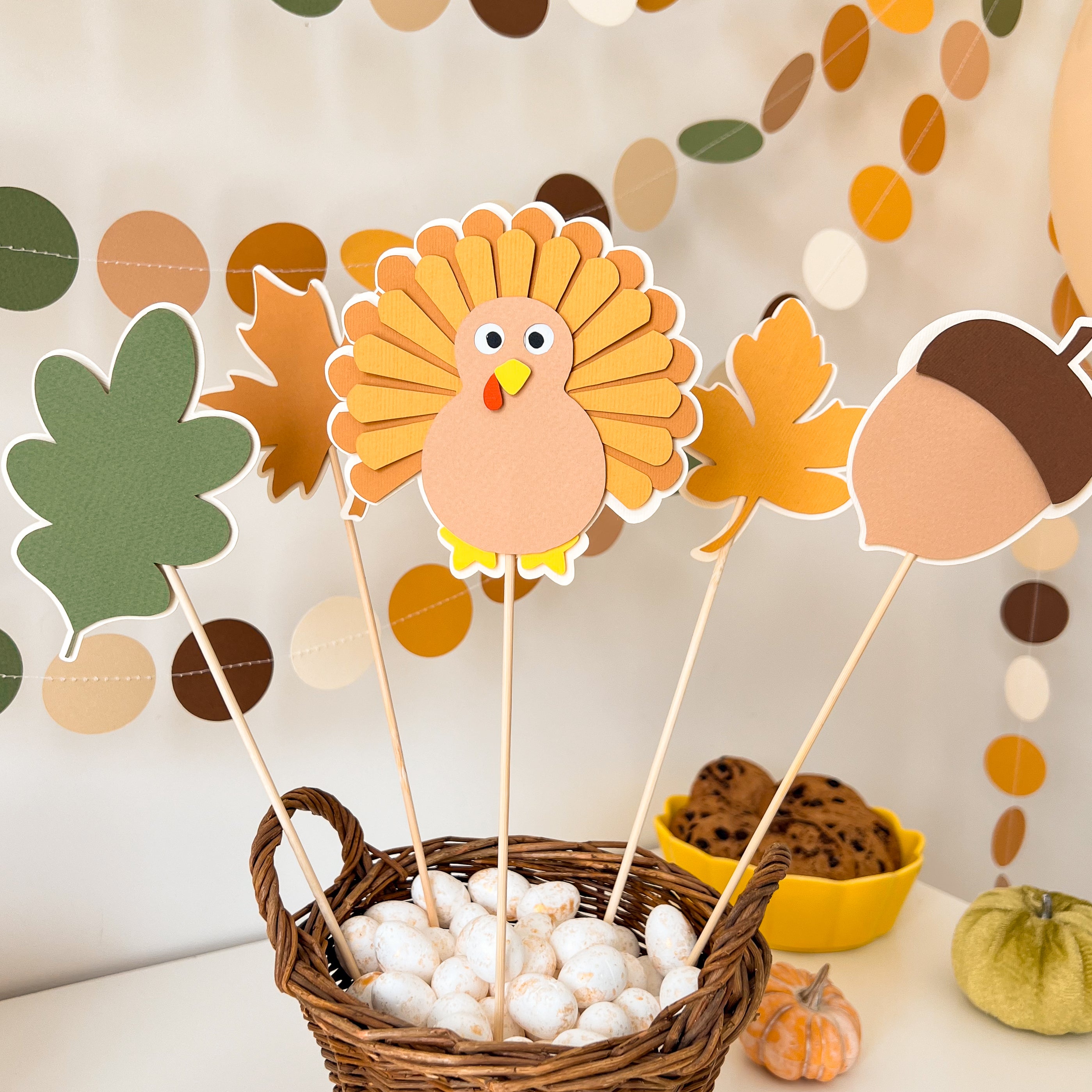 Turkey Centerpieces Autumn 1st Birthday A Little Turkey is on the Way