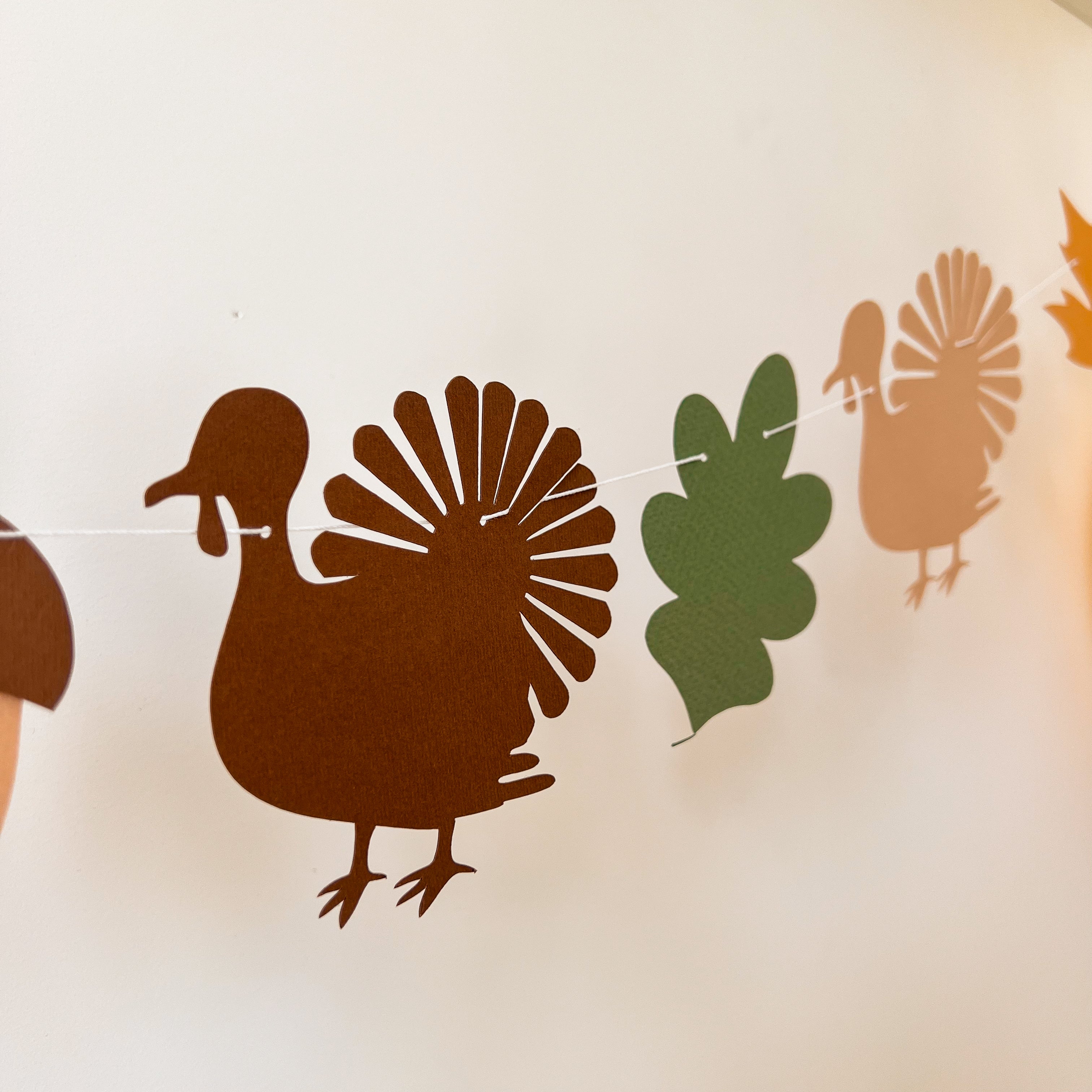  Turkey Garland Thanksgiving Decorations Fall Autumn Birthday 