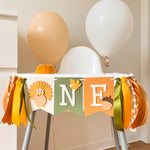 Turkey Highchair Banner Thanksgiving 1st Birthday Party Fall Birthday