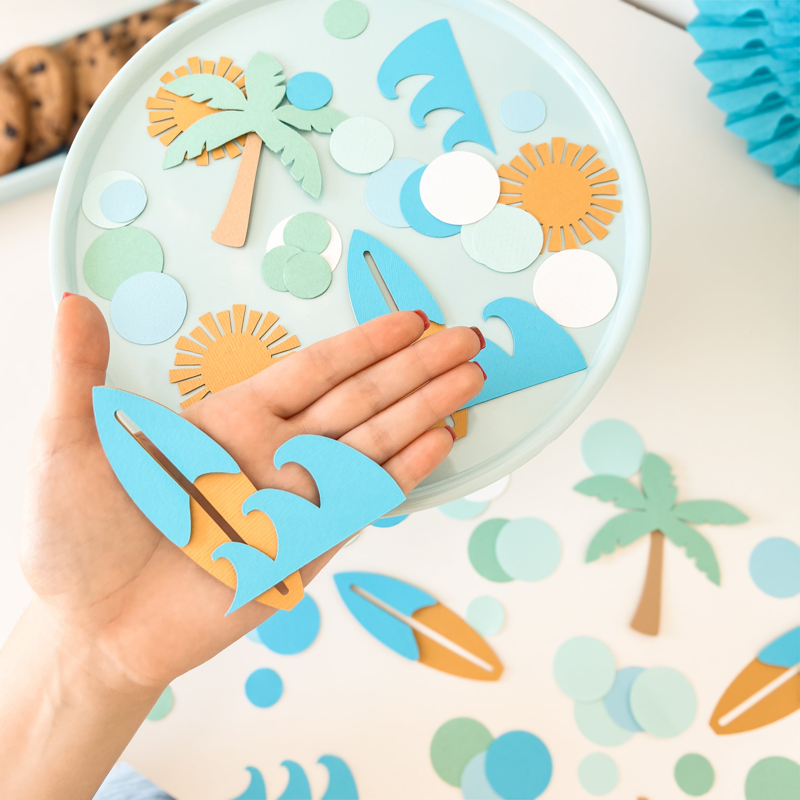 Surf Confetti Retro Beach First Birthday The Big One Surf Theme