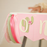 One Prickly Pair Highchair Banner, Twin Girls 1st Birthday Party, Pink Cactus Decorations