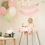 One Prickly Pair Highchair Banner, Twin Girls 1st Birthday Party, Pink Cactus Decorations
