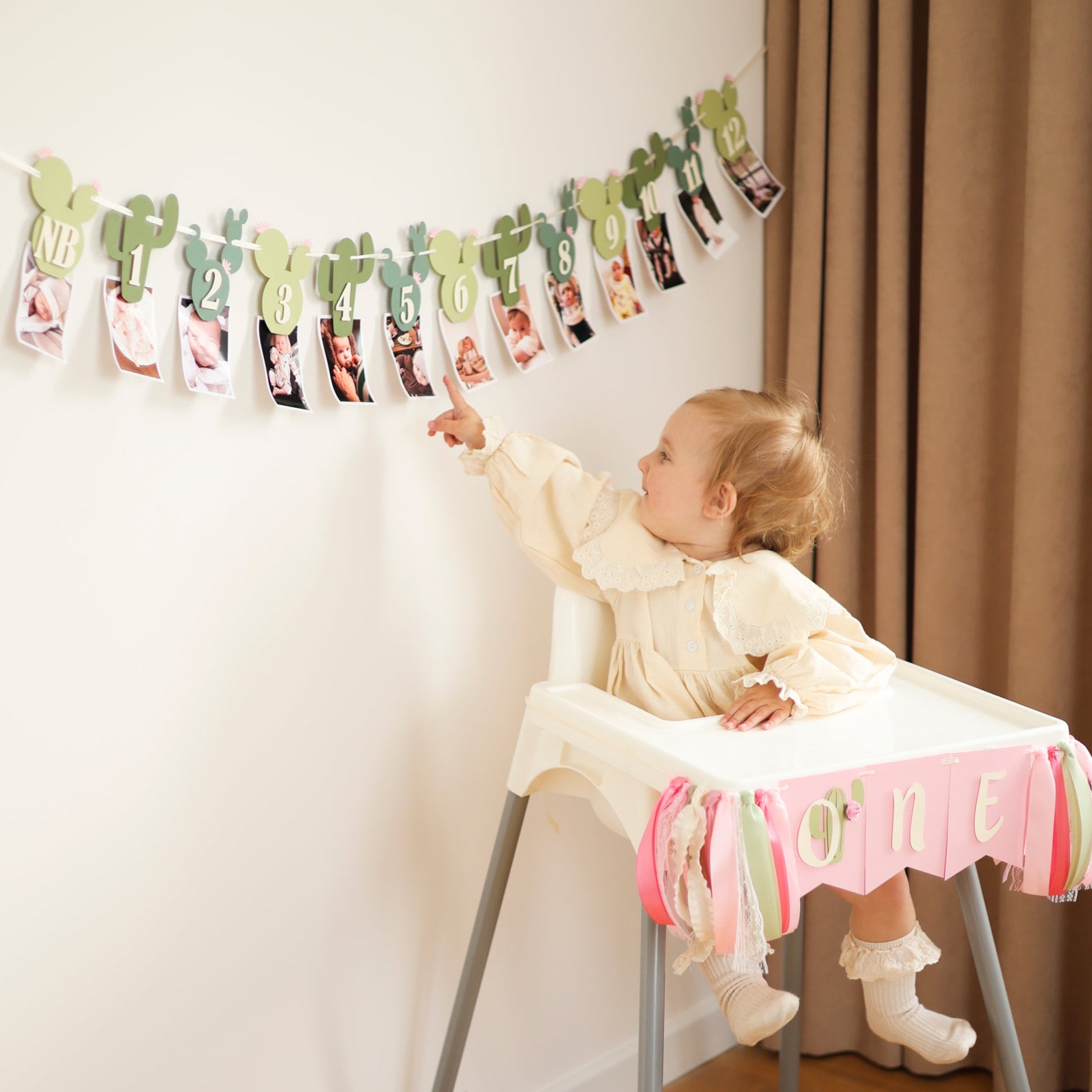 Cactus Photo Banner, One Prickly Pair First Birthday Decorations